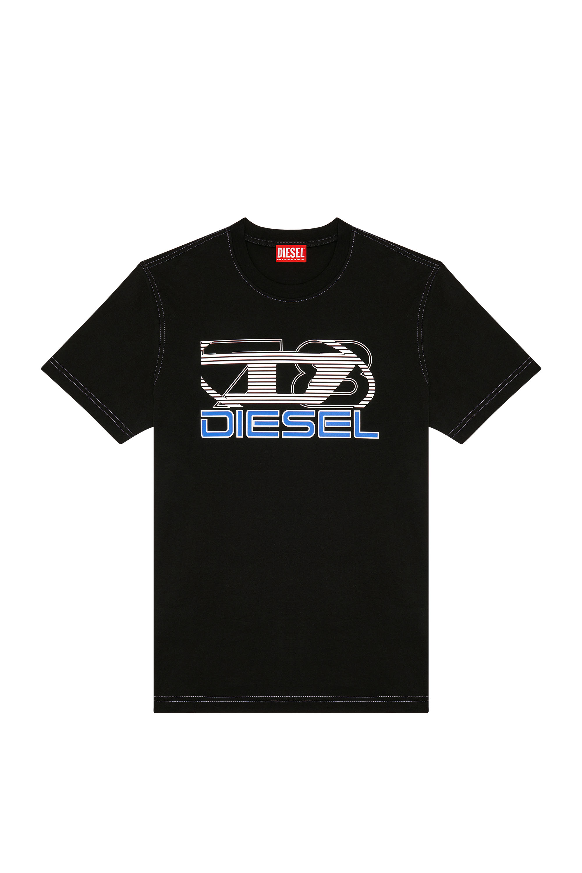 Diesel - T-DIEGOR-K74, Man T-shirt with Oval D 78 print in Black - Image 3