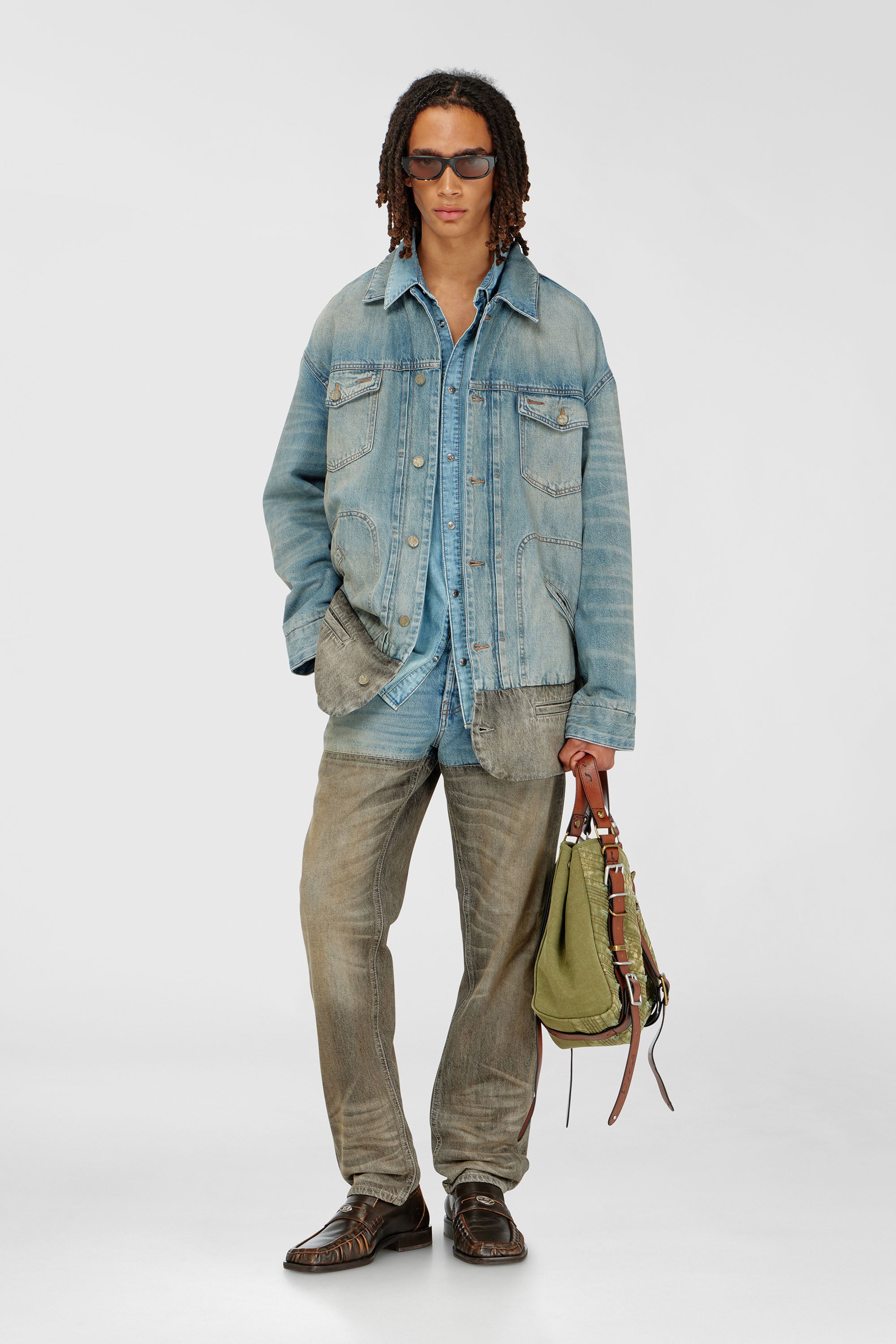 Diesel - D-ARI-S, Herren Jeansjacke mit in Grau/Blau - 2
