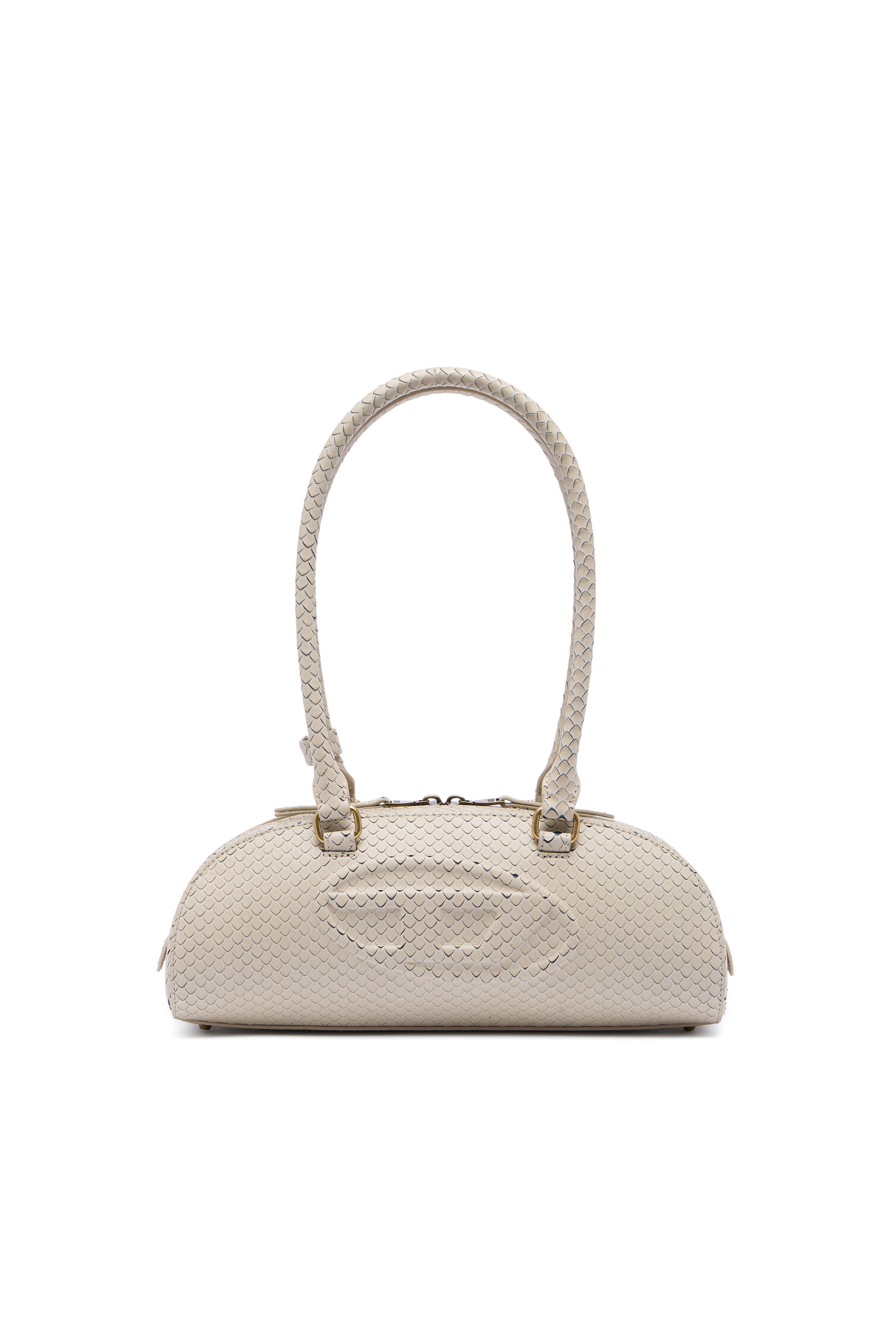 Diesel - 1DR DOME SHOULDER EW, Damen 1DR Dome-Langgezogene Bowlingtasche aus strukturiertem Leder in Beige - 2