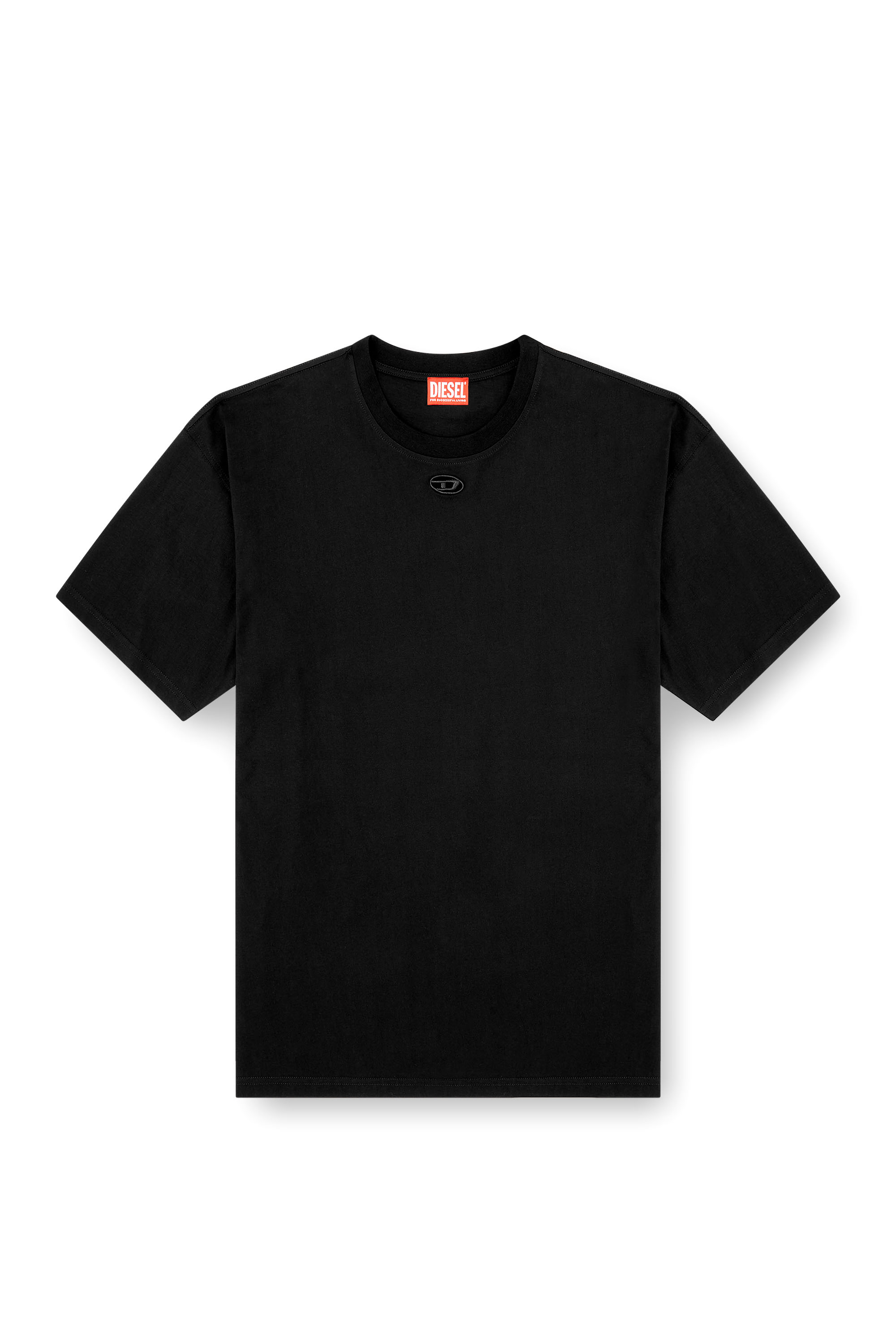Diesel - T-BOXT-DCO, Herren Locker geschnittenes Baumwoll-T-Shirt mit Oval D Stickerei in Schwarz - 2