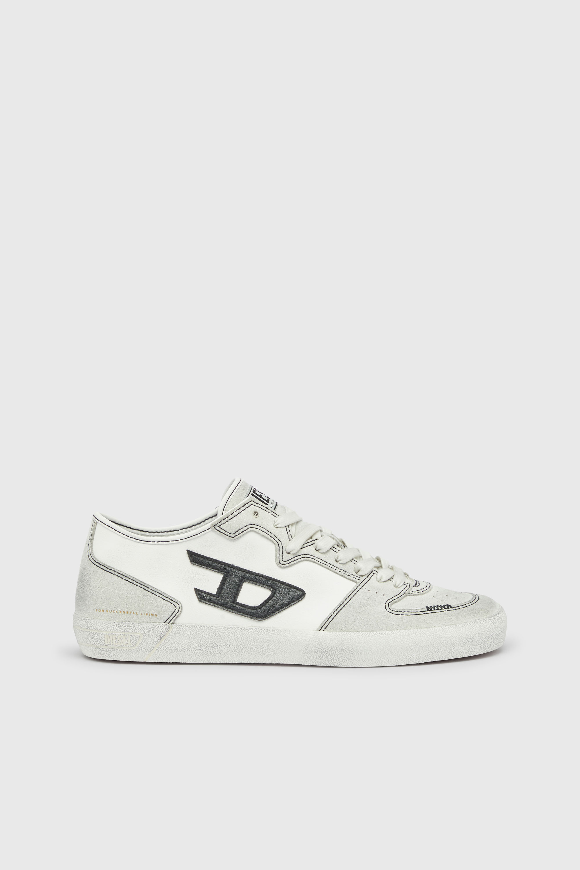 Diesel - S-LEROJI D-2 LOW, Herren S-Leroji-Panelled Sneakers mit D Logo in Wei&szlig; - 1
