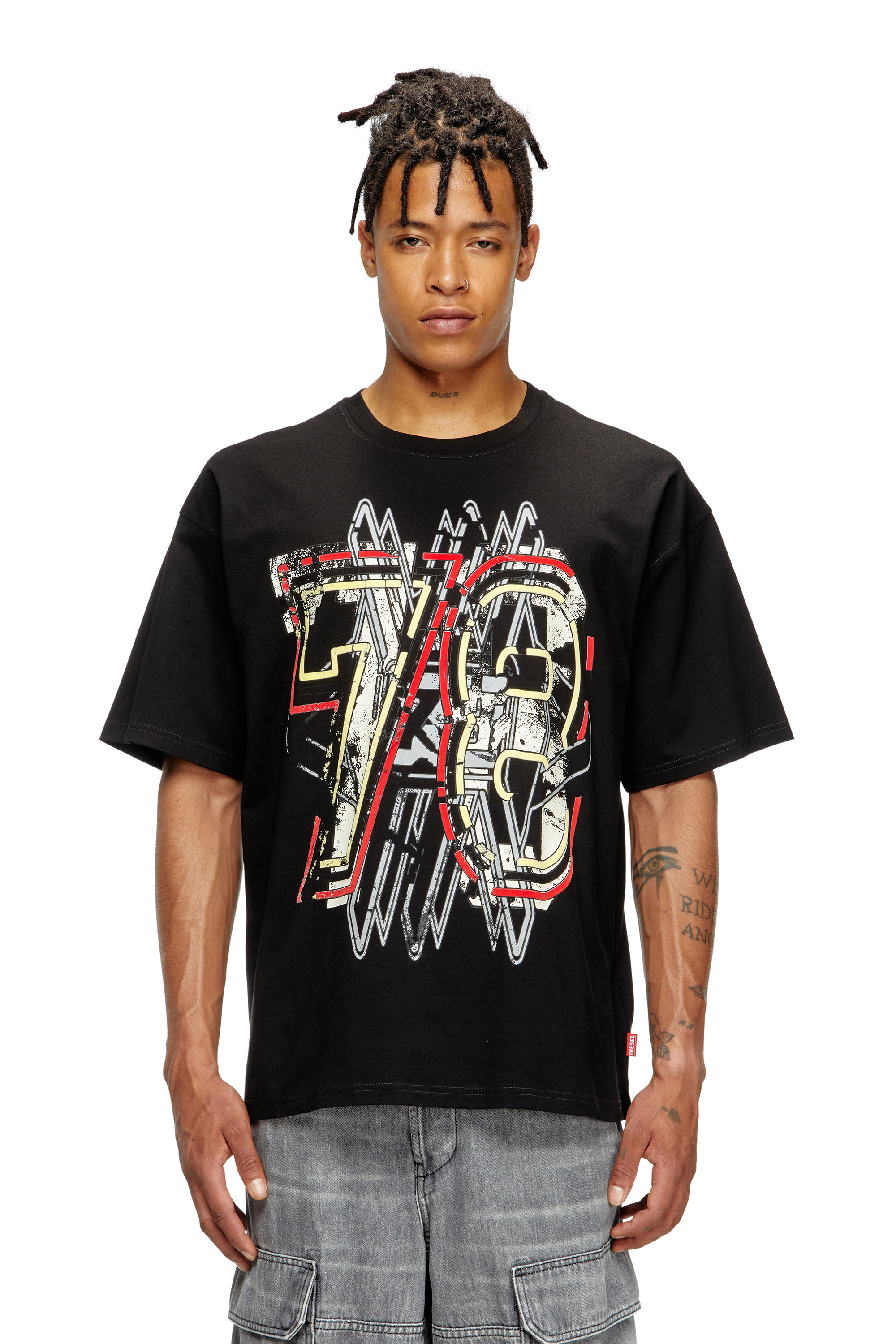 Diesel - T-BOXT-T8, Herren T-Shirt mit 78-Print in Schwarz - 3