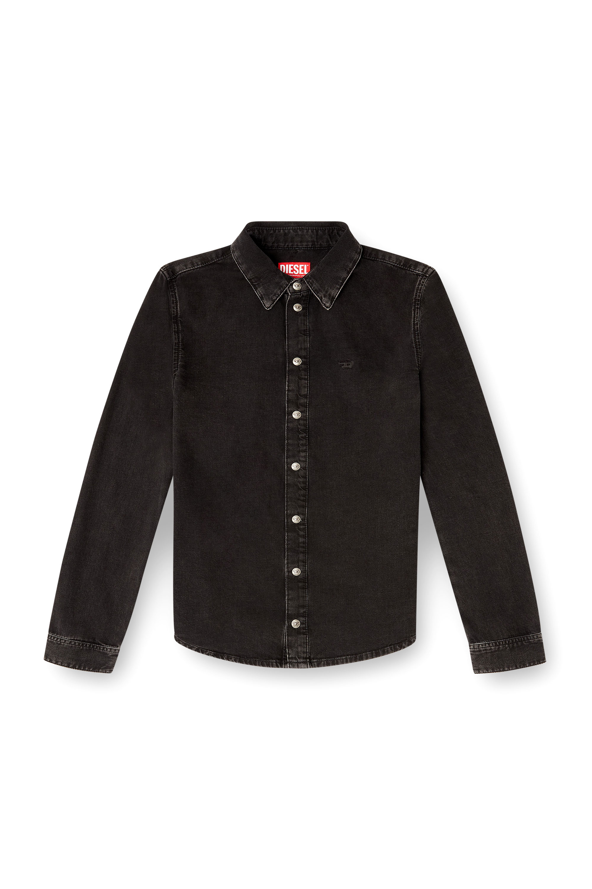 Diesel - DE-EAZY, Damen Jeanshemd mit kontrastierenden Nähten in Schwarz - 3