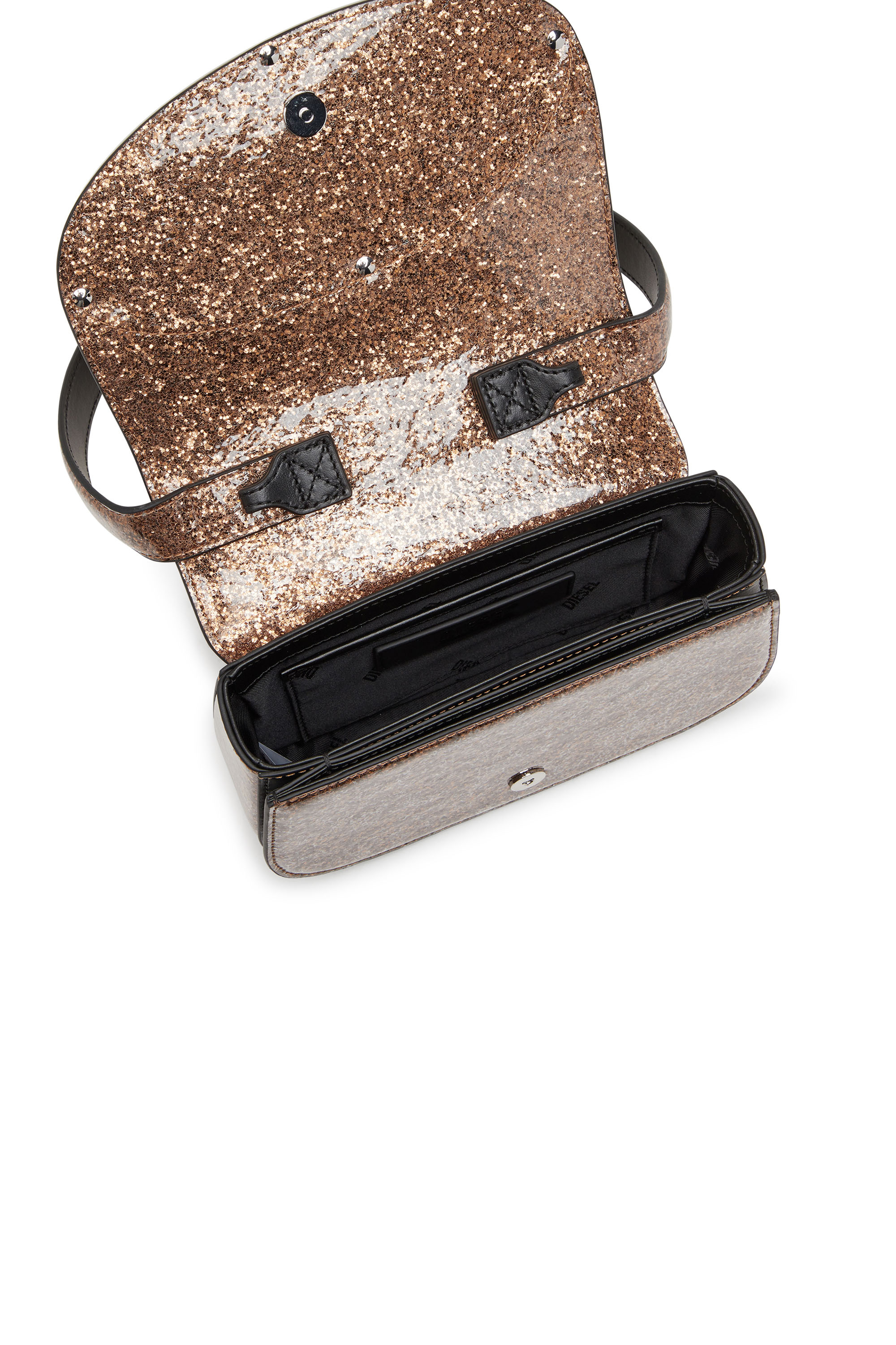 Diesel - 1DR, Damen 1DR-Kultige Schultertasche mit Macro-Glitter in Bronze - 4