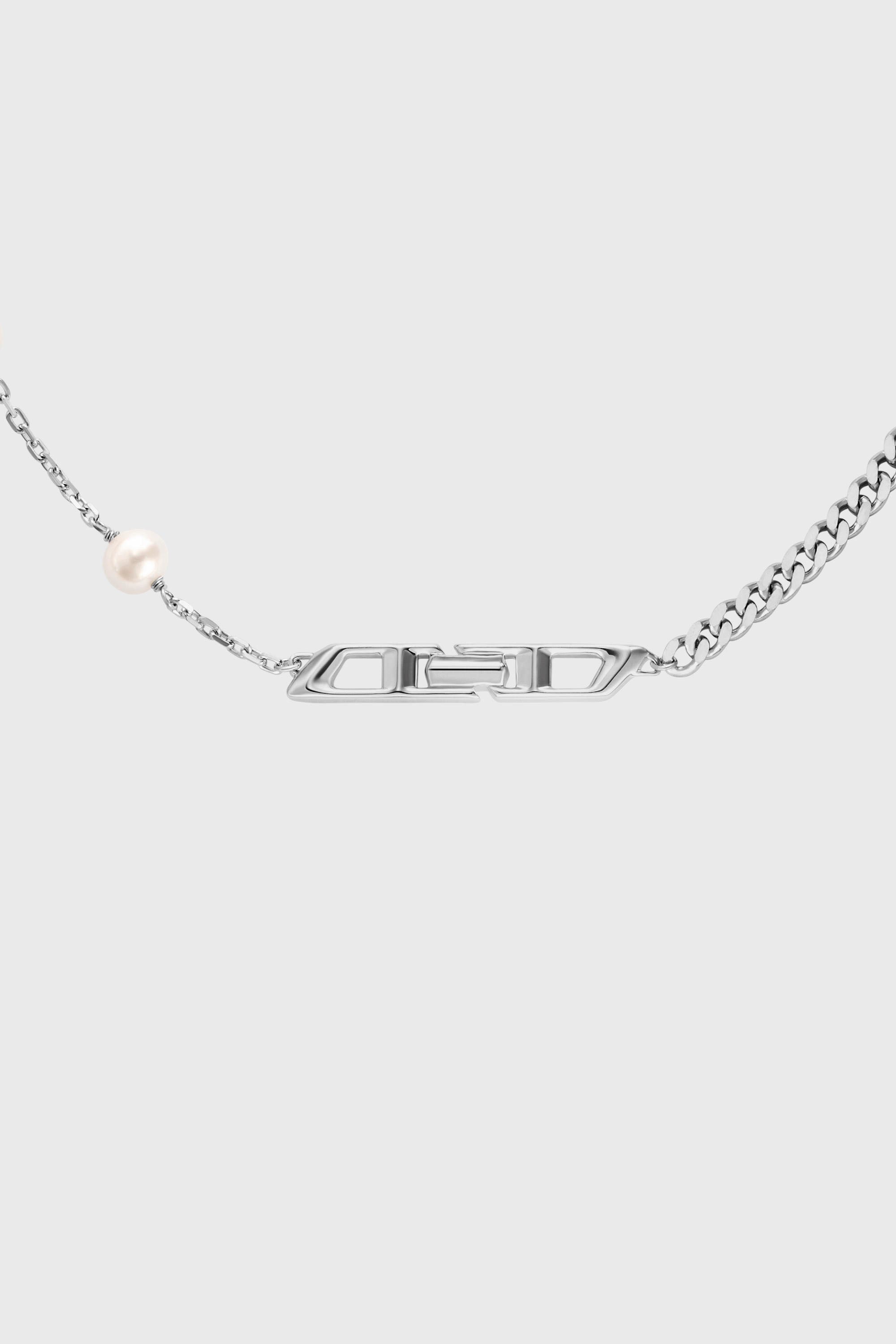 Diesel - DL1373040, Unisex Kettenhalskette aus Sterlingsilber mit Perlen in Silber - 2