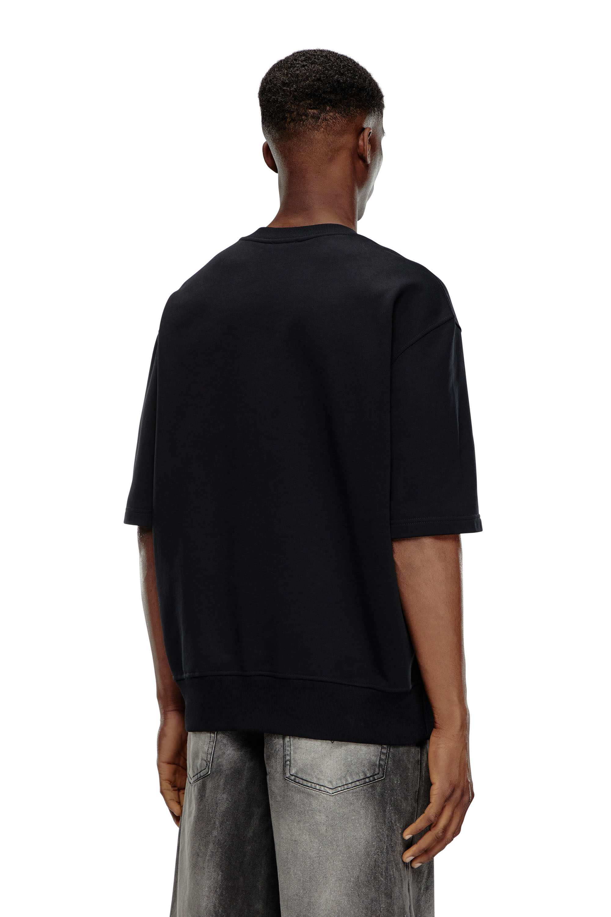 Diesel - S-COOLING-L1, Herren Kurzarm-Sweatshirt mit Metallic-Logo in Schwarz - 4