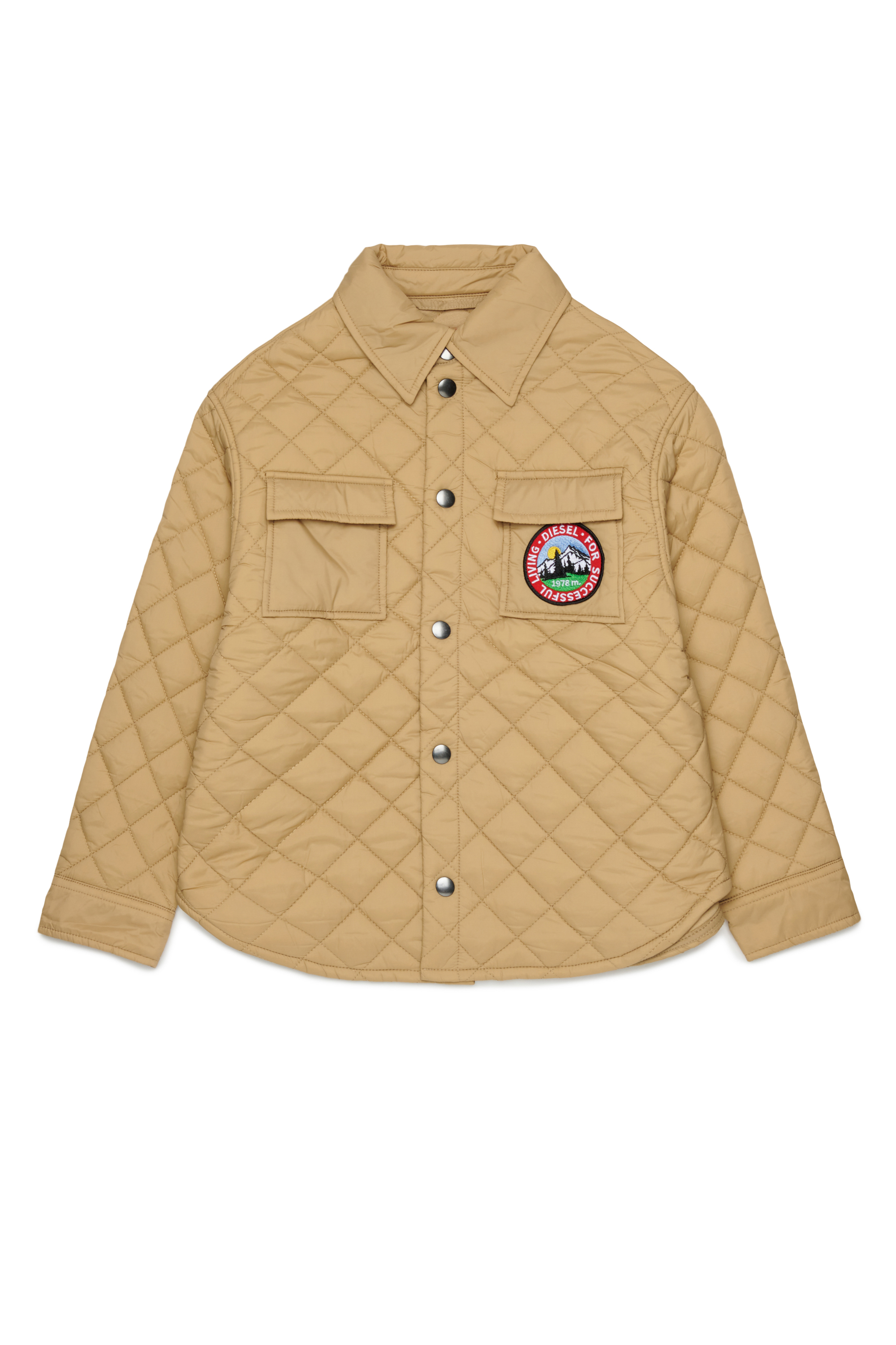 Diesel - JMONTY, Unisex Hemdjacke aus gestepptem Nylon in Braun - 1
