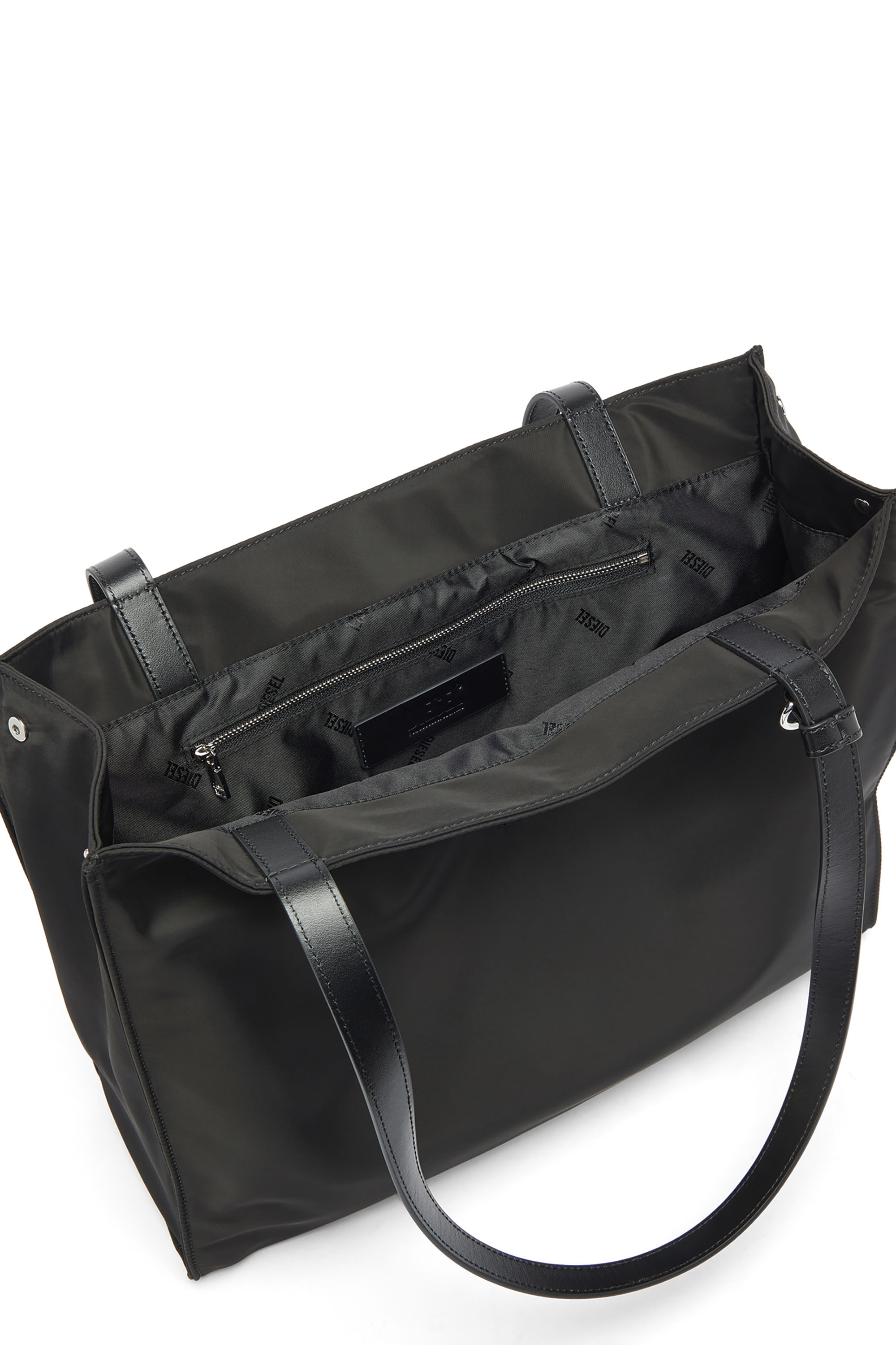 Diesel - 1DR TOTE E/W, Unisex 1DR - Einkaufstasche aus nylon mit lederklappe in Schwarz - 3