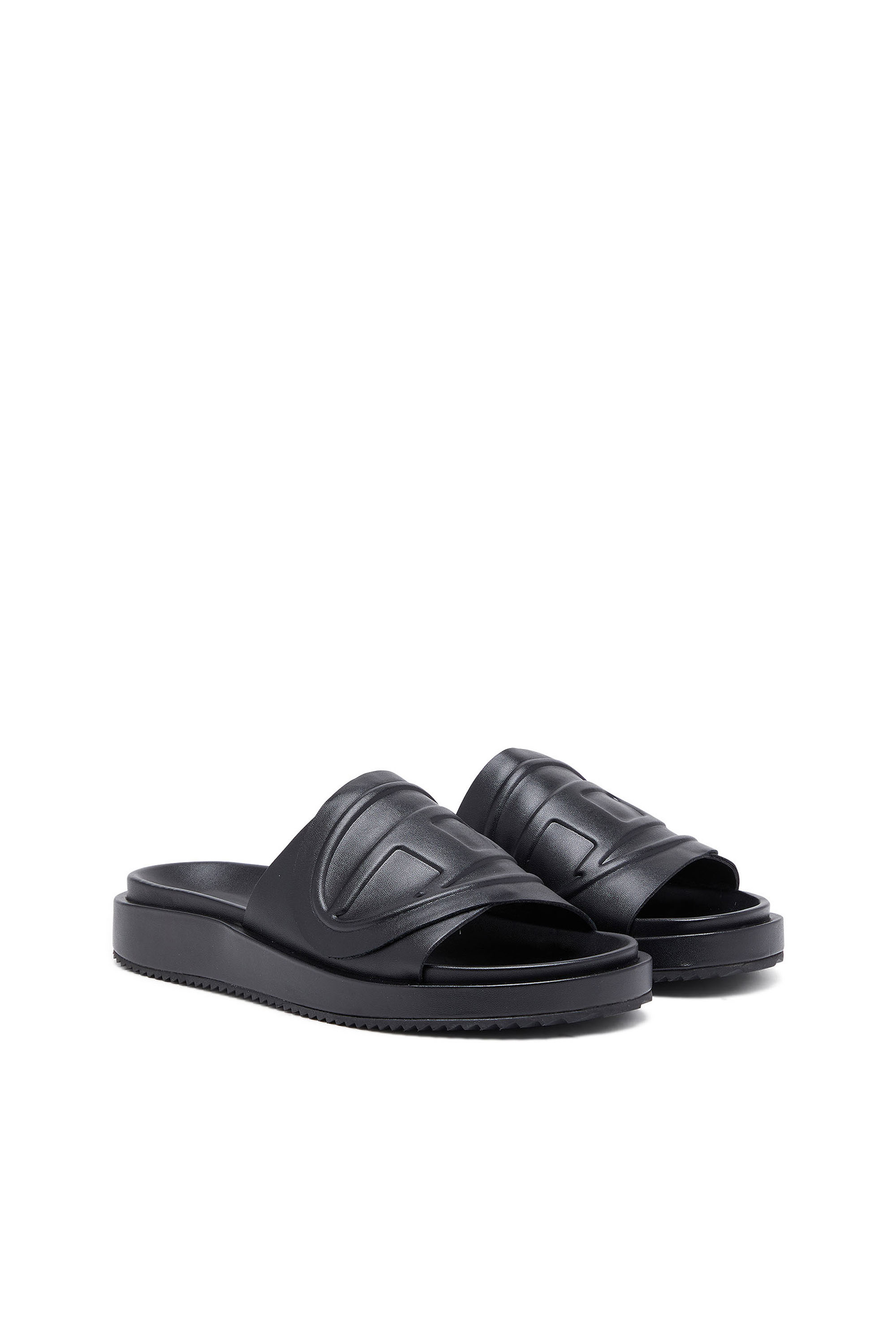 Diesel - SA-SLIDE D OVAL W, Damen Sa-Slide D-Slide-Sandaletten mit Oval D-Riemen in Schwarz - 2