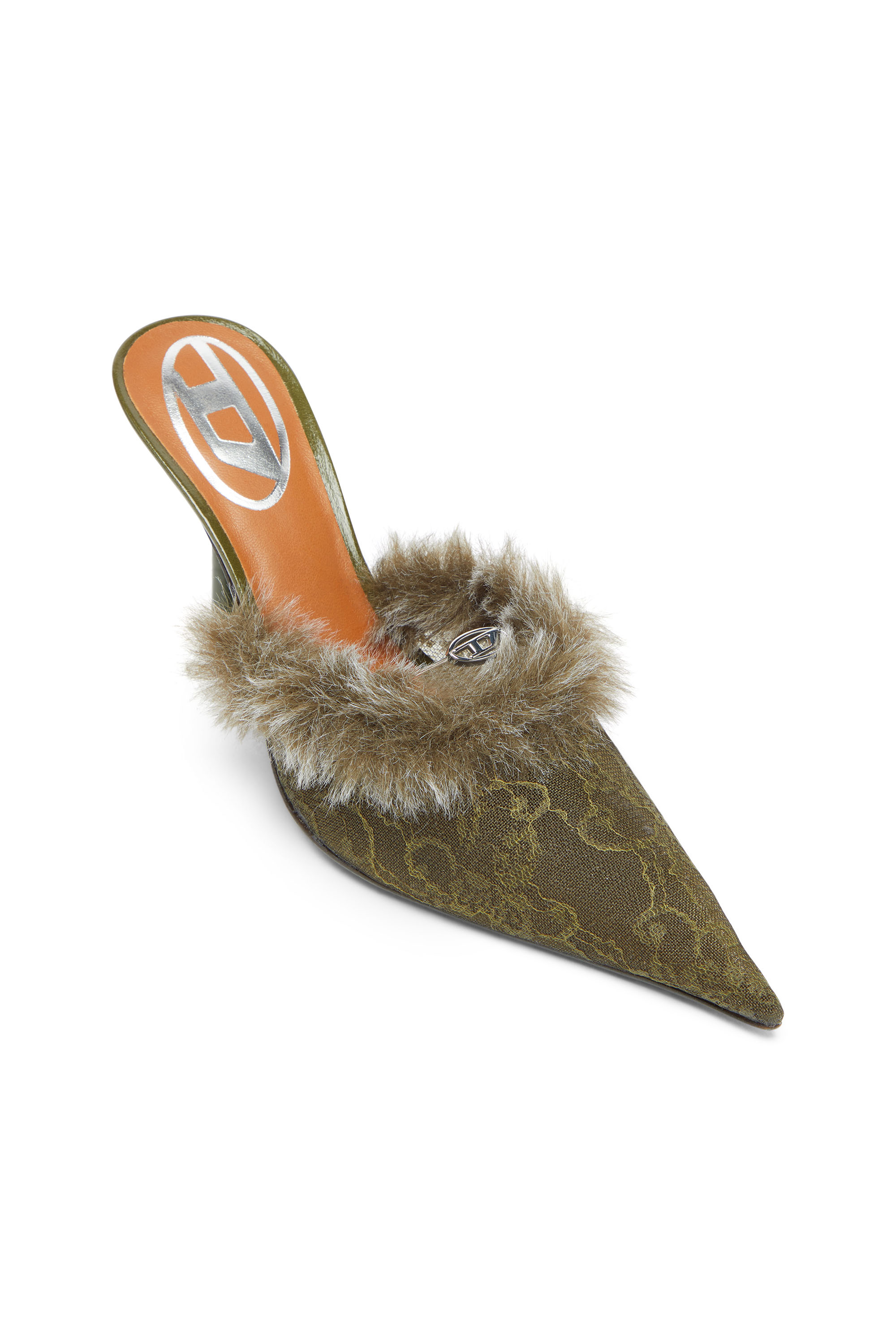 Diesel - D-JEWELS  MULE FUR 90, Damen D-Ten&Half - Mules aus Nylon mit flauschigem Besatz in null - 6