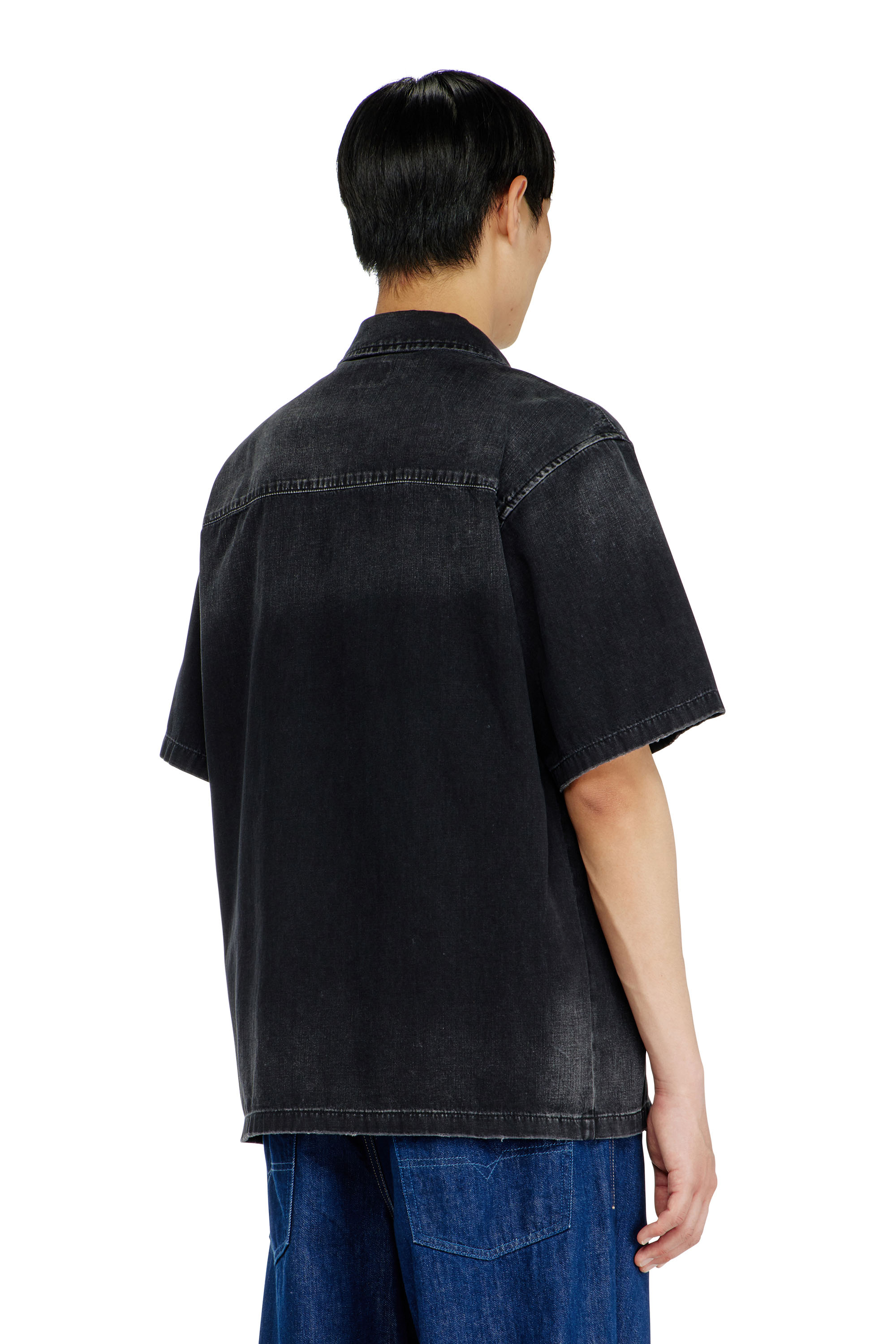 Diesel - D-NABIL-D, Herren Denim-Hemd mit kurzen &Auml;rmeln in Schwarz - 4