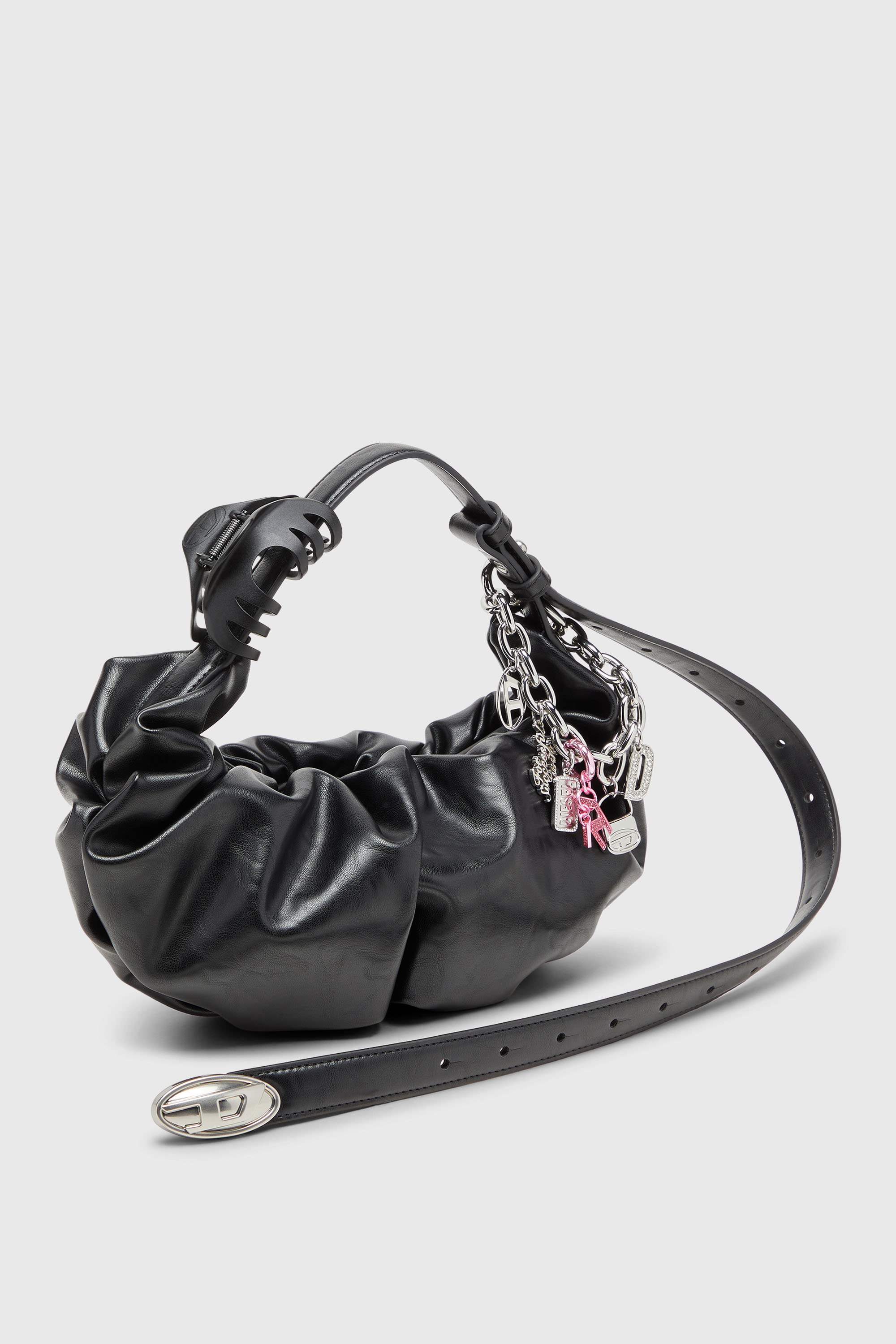 Diesel - GRAB-D HOBO S, Damen Grab-D-Small Hobo-Tasche mit gerafftem Design in Schwarz - 2