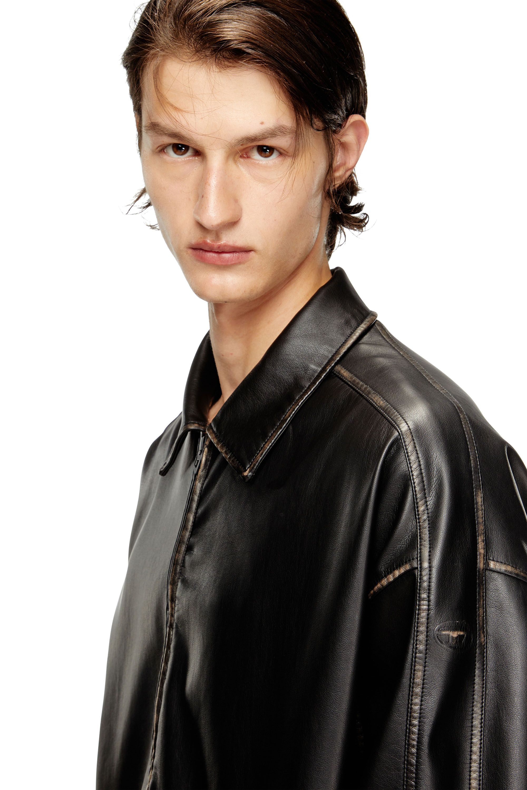 Diesel - J-AKE, Unisex Jacke aus behandeltem technischem Gewebe in Schwarz - 5