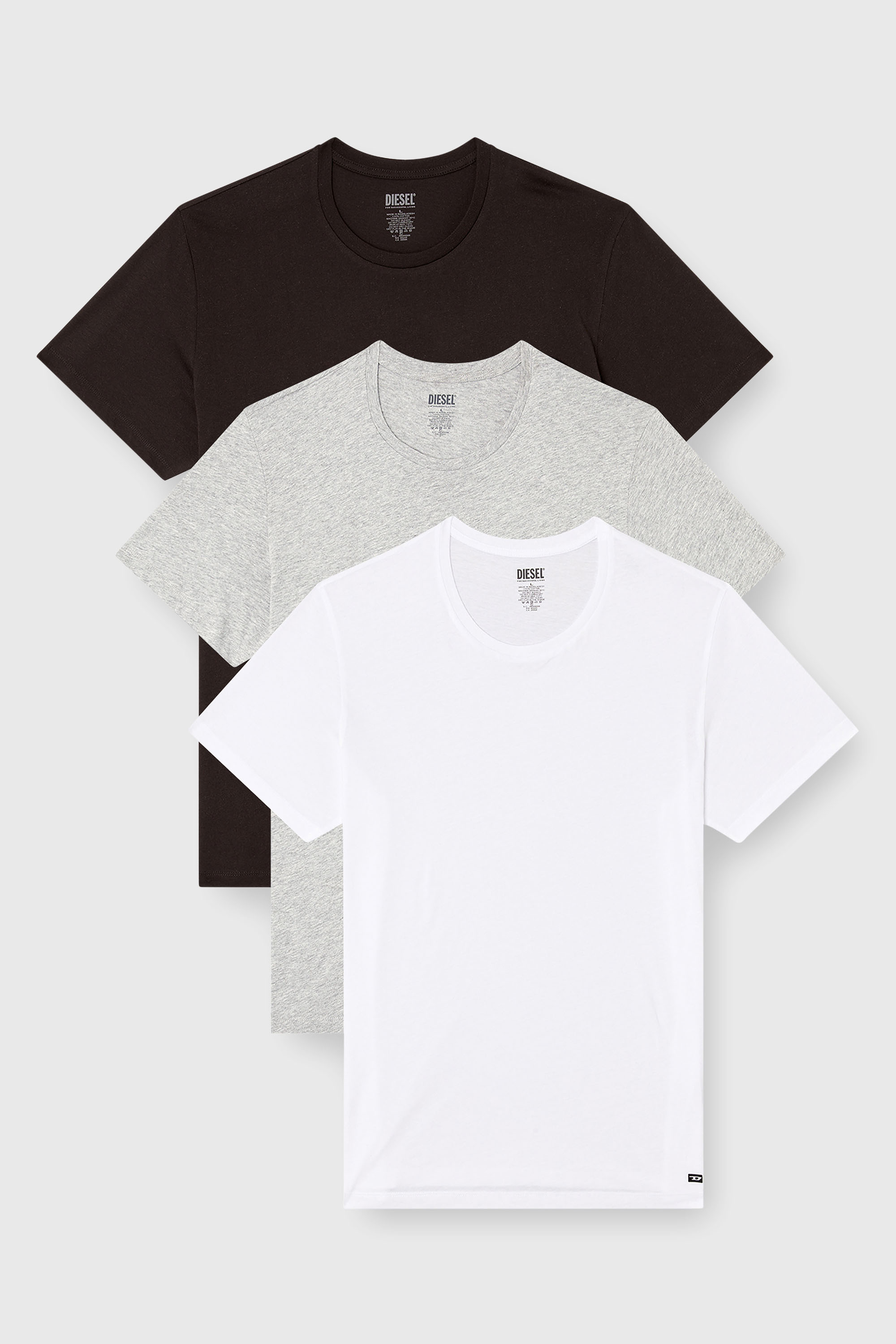 Diesel - RANDAL-D-BOX-3PACK, Man's Three-pack of T-shirts in Grey/Black - 1