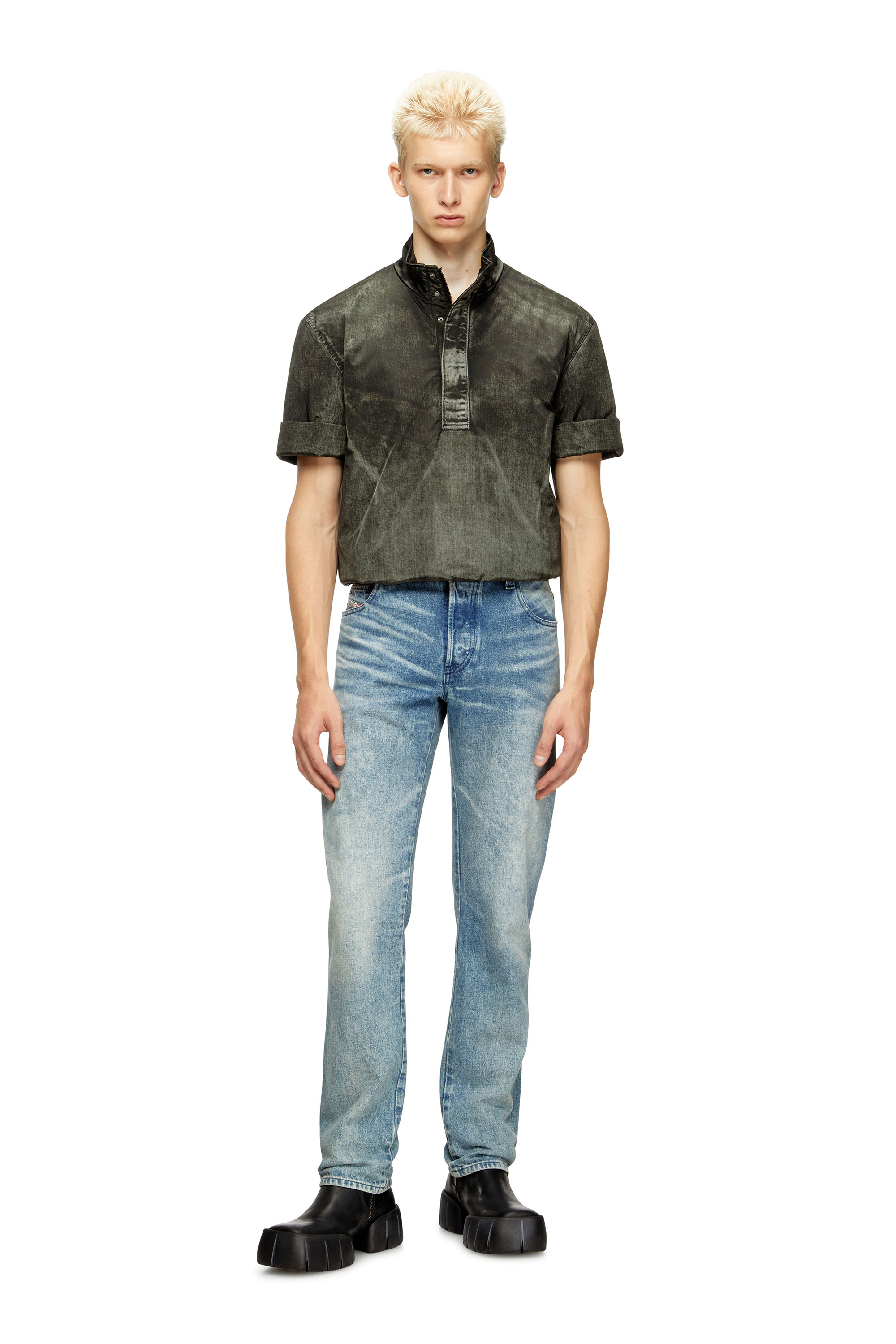 Diesel - J-VALOIS, Herren Kurzarm-Jacke aus Nylon mit Denim-Effekt in Schwarz - 2