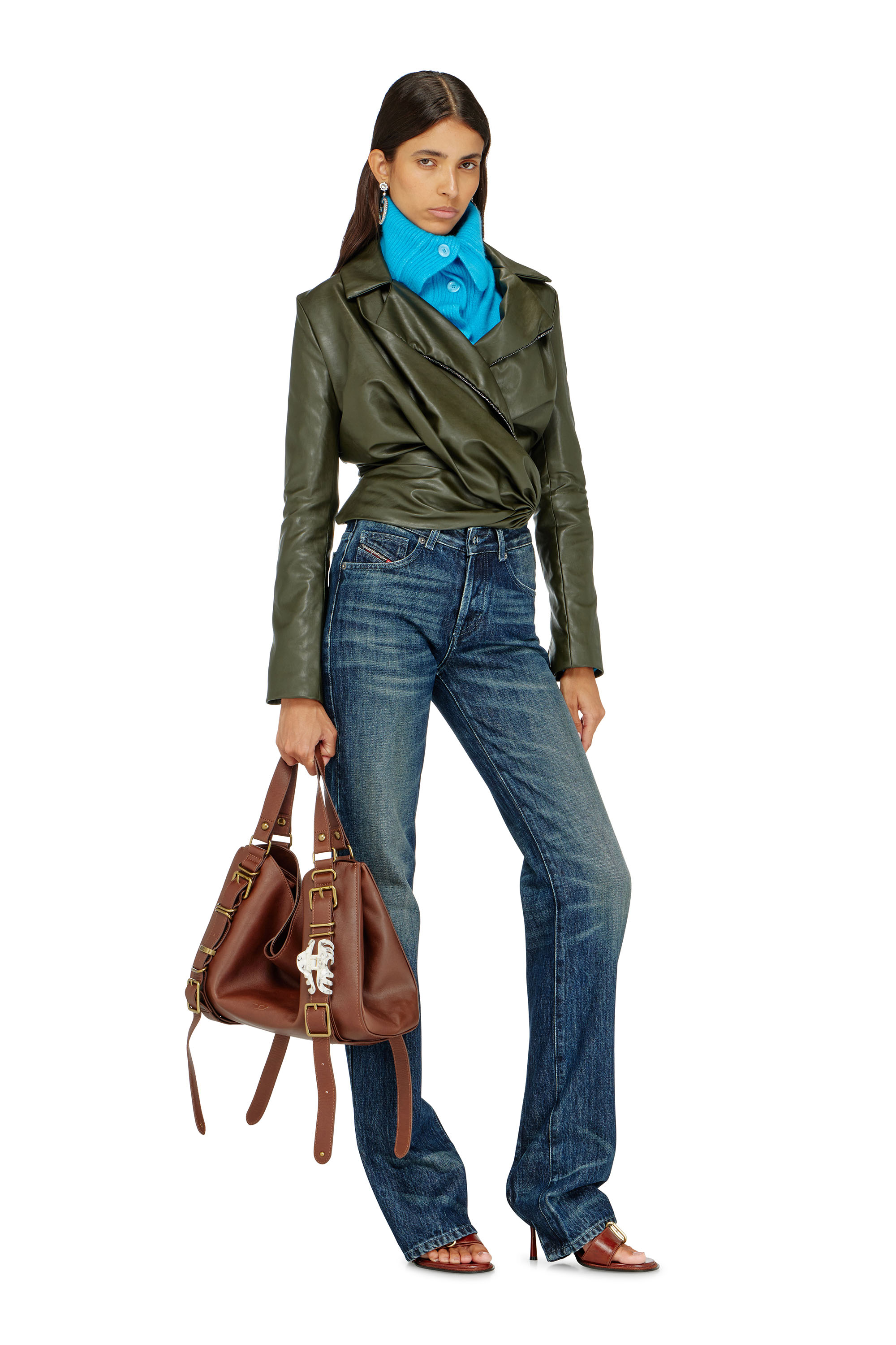 Diesel - G-DRAP, Damen Jacke mit drapiertem Wickeleffekt in null - 1