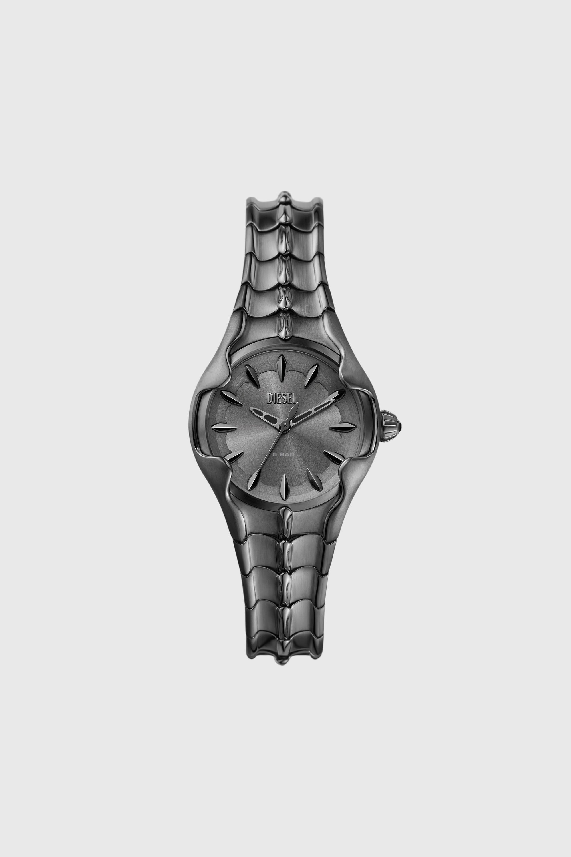 Diesel - DZ5603, Damen Vert Armbanduhr aus metallgrauem Edelstahl mit drei Zeigern in Dunkelgrau - 1