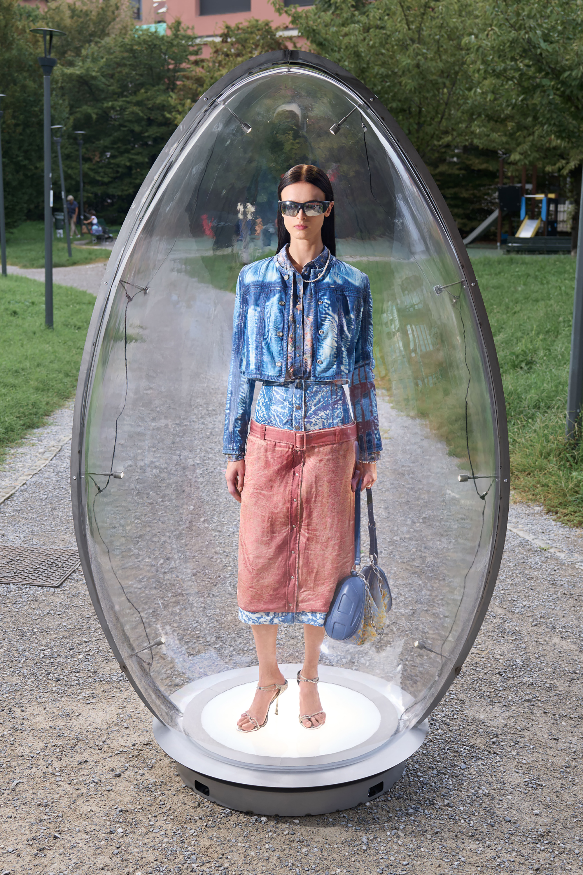 Diesel - C-ASSY, Damen Hemd mit Blumenmuster in R&ouml;ntgenoptik in Hellblau - 6