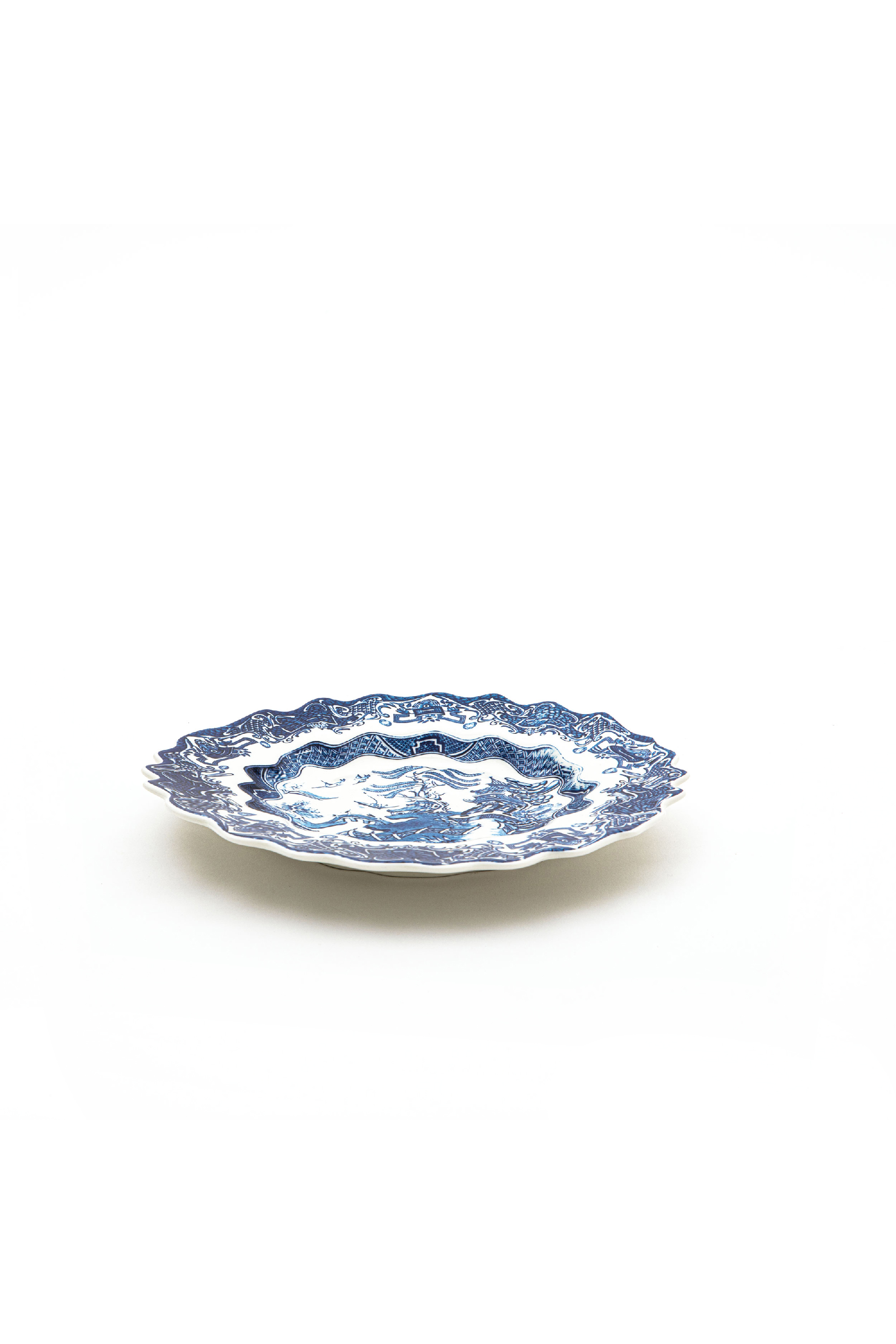 Diesel - 11232 DESSERT PLATE IN PORCELAIN "CLASSI, Unisex Dessertteller aus Porzellan in Weiss/Blau - 3