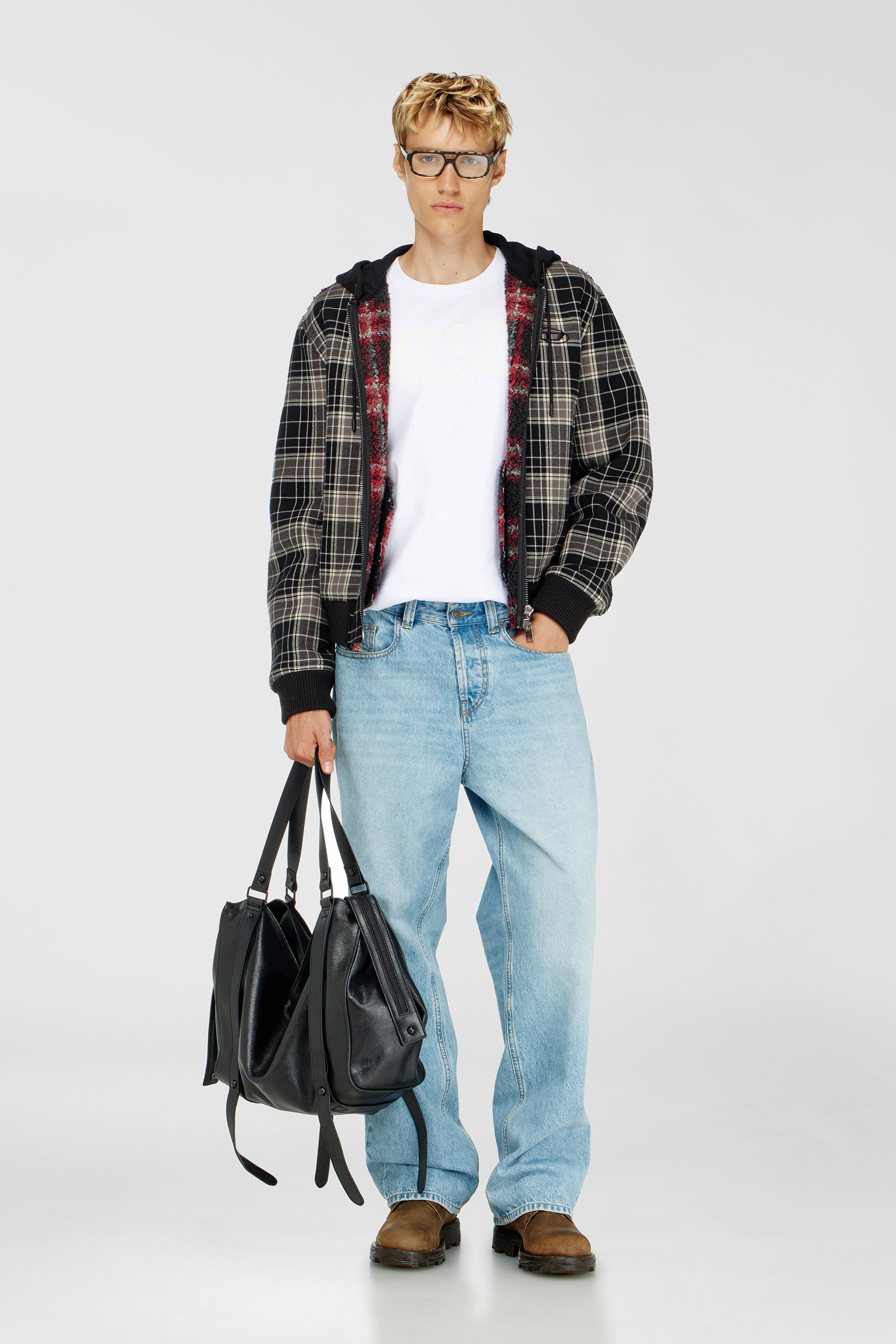 Diesel - T-JUST-APP-T92, Herren T-Shirt aus Baumwolle mit tonalem Diesel-Logoprint in Wei&szlig; - 1