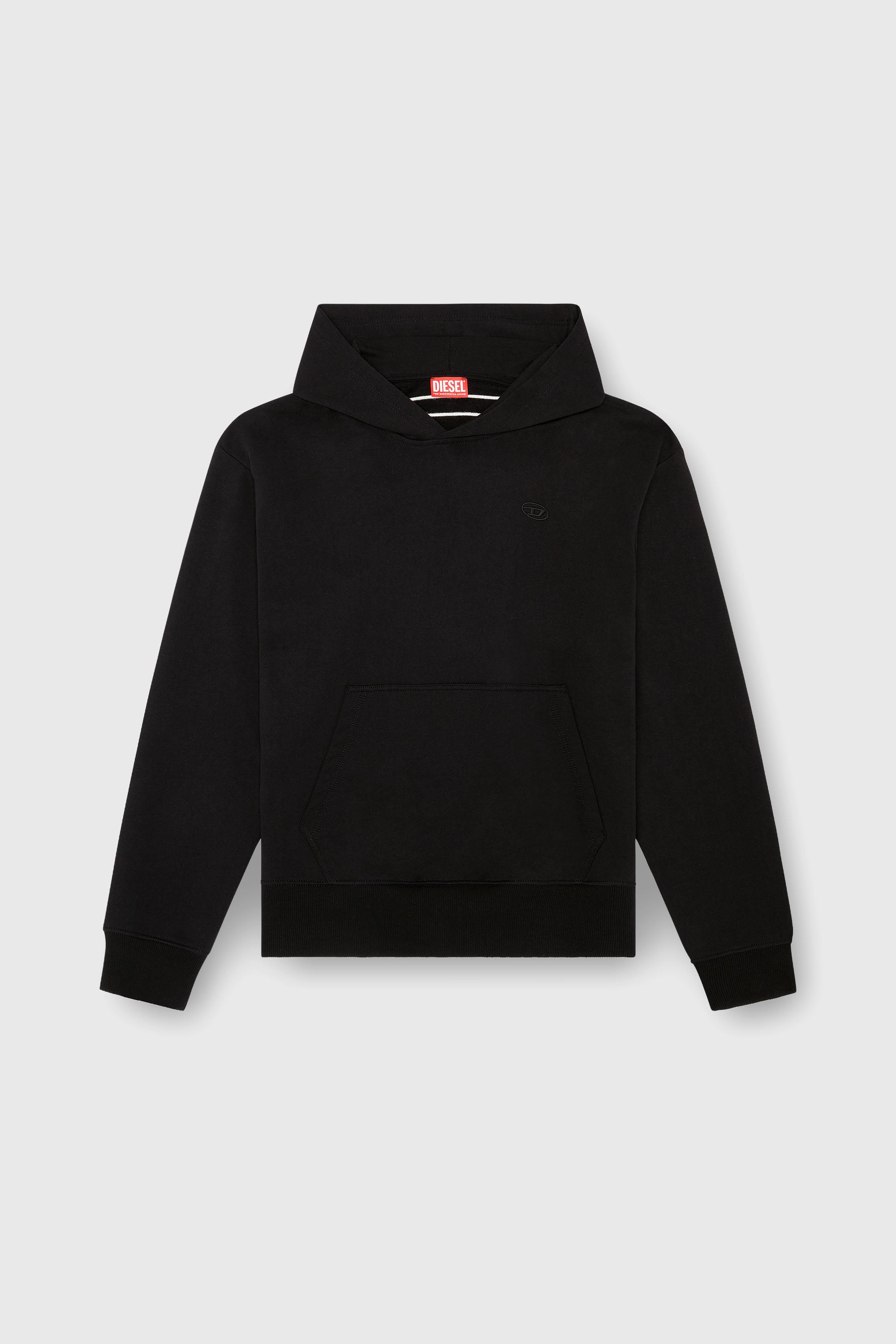 Diesel - S-MACS-HOOD-MEGOVAL-D, Herren Hoodie mit Logo-Stickerei in Schwarz - 2