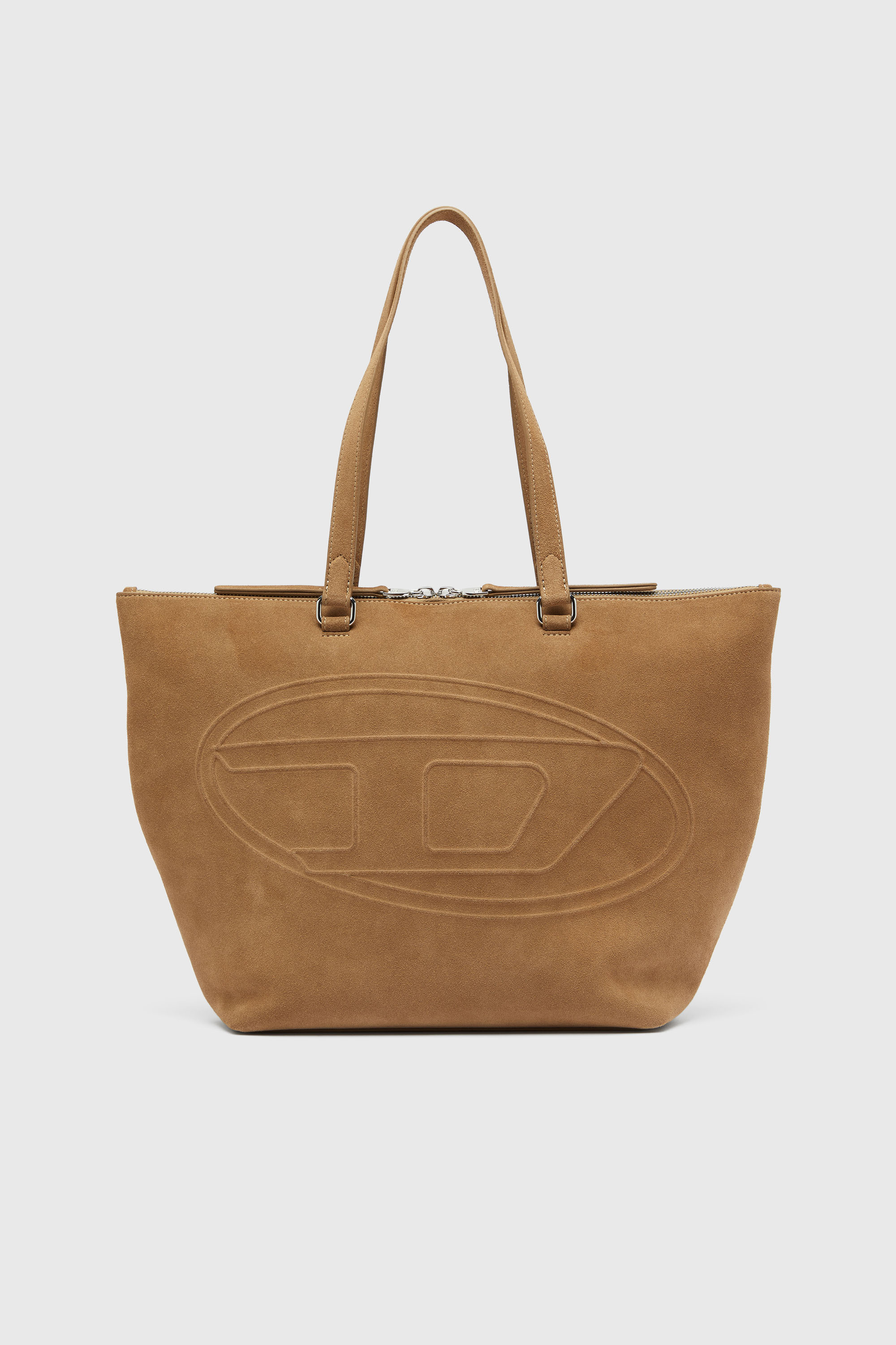 Diesel - 1DR DOME TOTE E/W, Unisex's 1DR Dome-Suede tote with Oval D Logo in Camel - 1