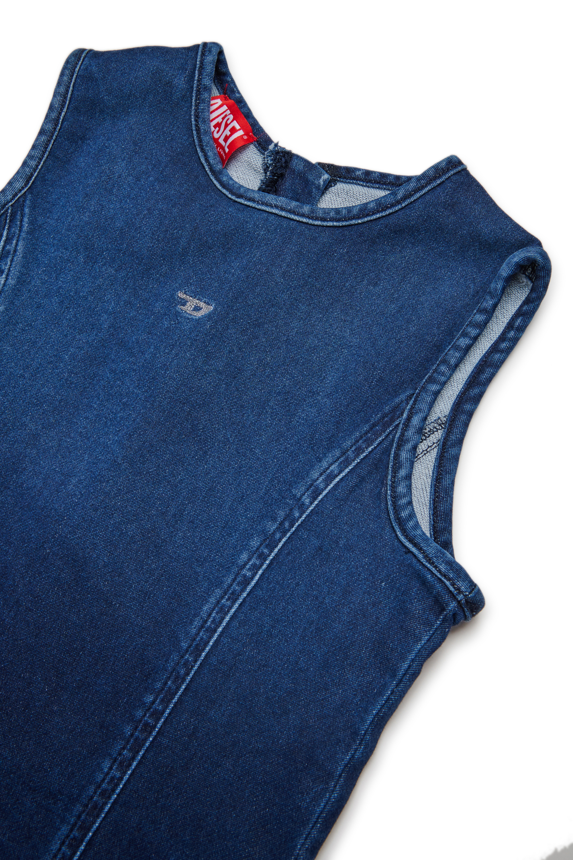 Diesel - DUMPY JJJ, Damen Ärmelloses Jeanskleid in Dunkelblau - 3