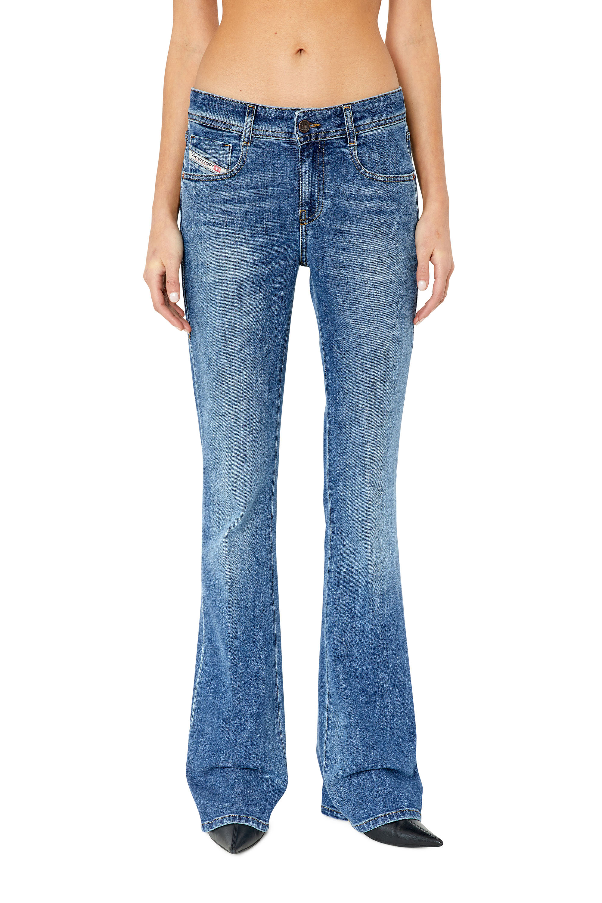 Diesel - 1969 D-Ebbey E86AM Bootcut and Flare Jeans, Mittelblau - Image 1