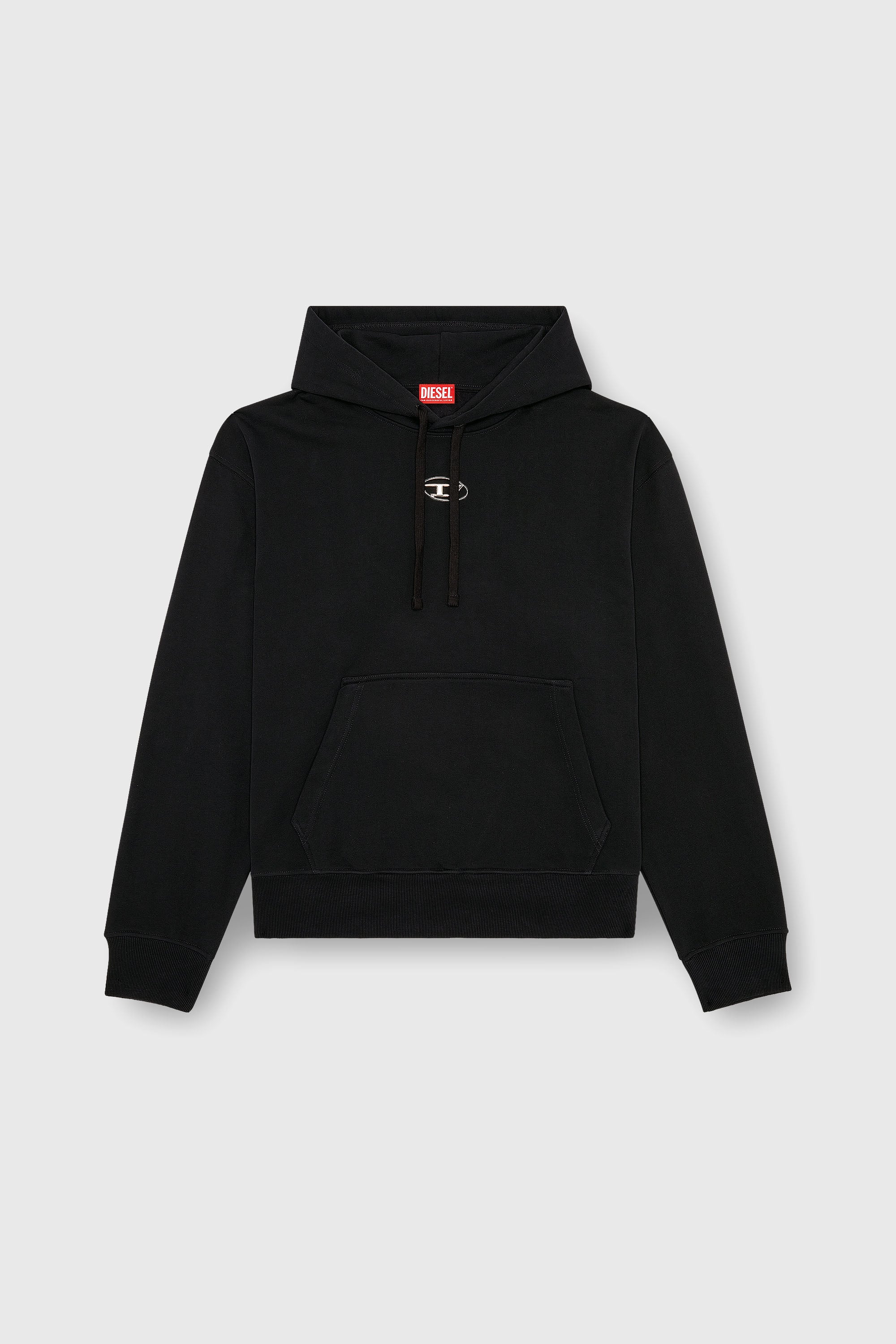 Diesel - S-MACS-HOOD-OD, Herren Hoodie in &Uuml;bergr&ouml;&szlig;e mit Metallic-Logo in Schwarz - 2