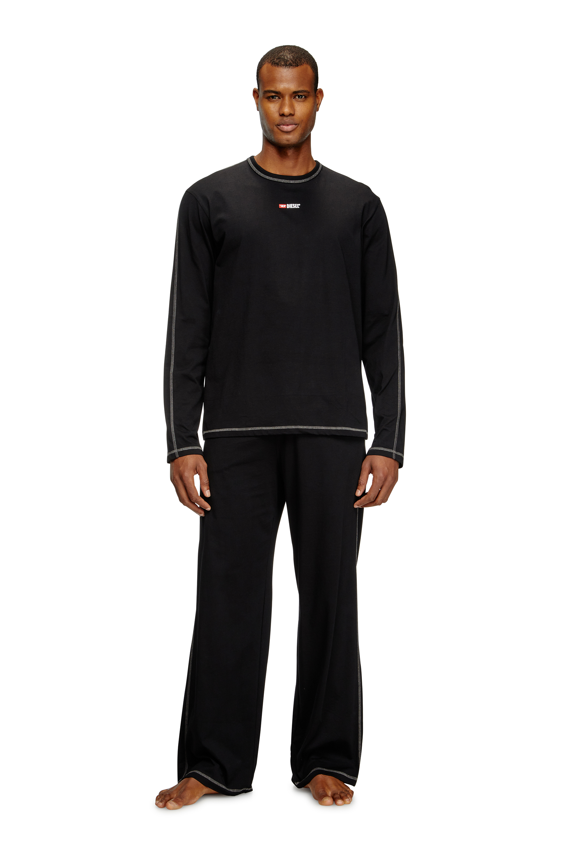 Diesel - SET-NOLAN-D-CORE, Herren Pyjamas aus Baumwolljersey in Schwarz - 1