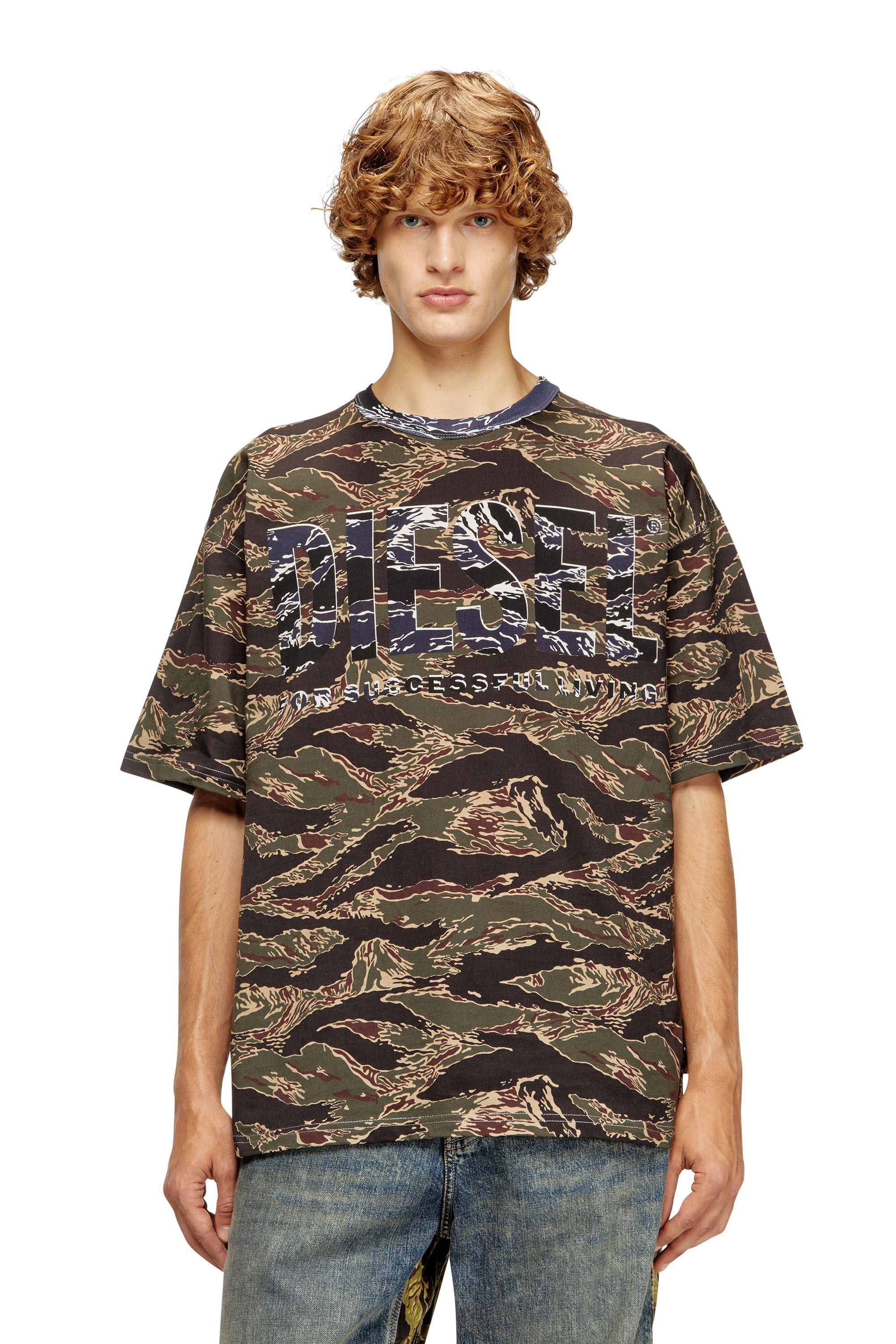 Diesel - T-BOXT-T22, Herren Camo-T-Shirt mit Camo-Logo in Armeegrün - 3