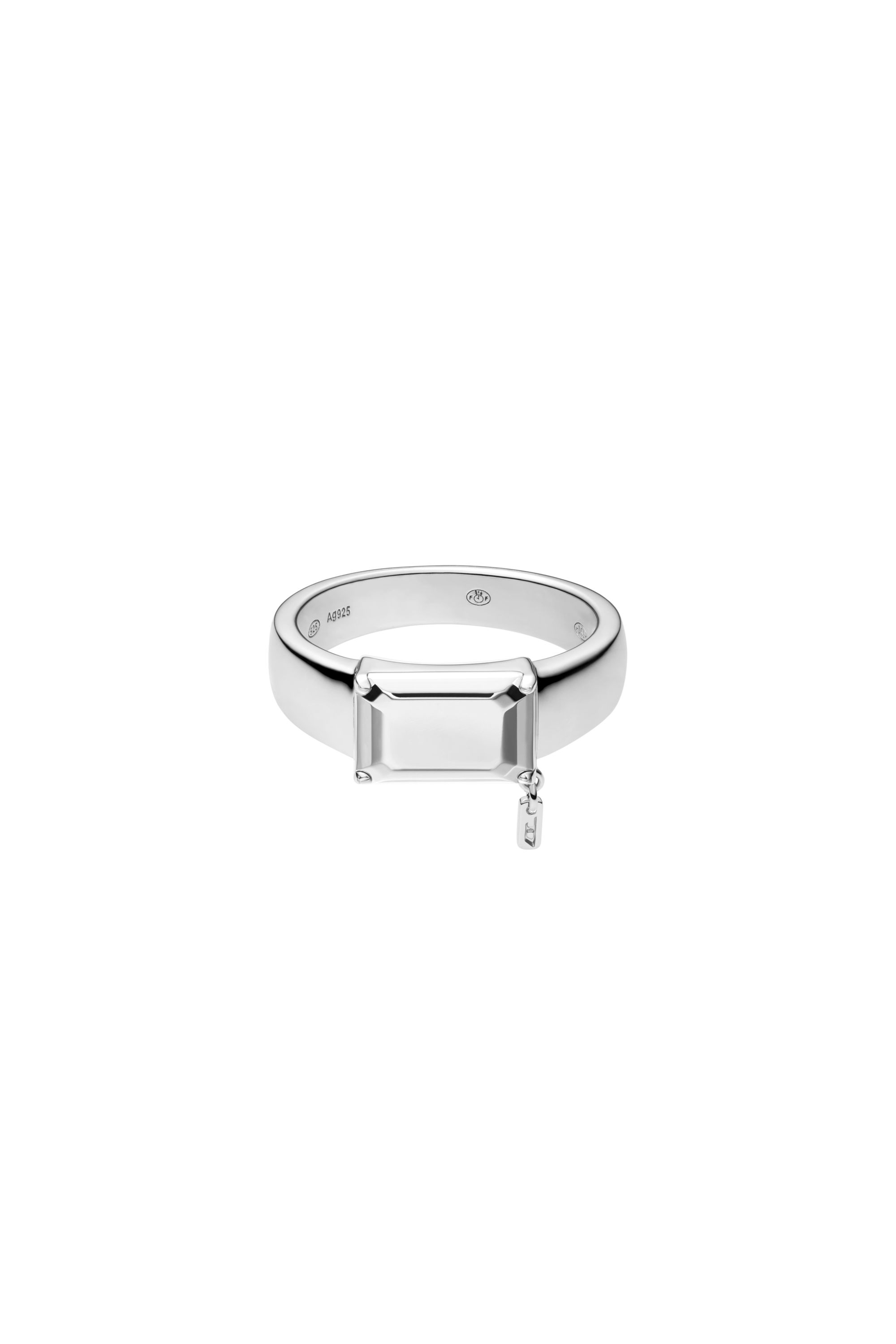Diesel - DL1365040 STERLING SILVER JEWEL, Unisex Sterlingsilber-Zentralfokus-Ring in Silber - 2