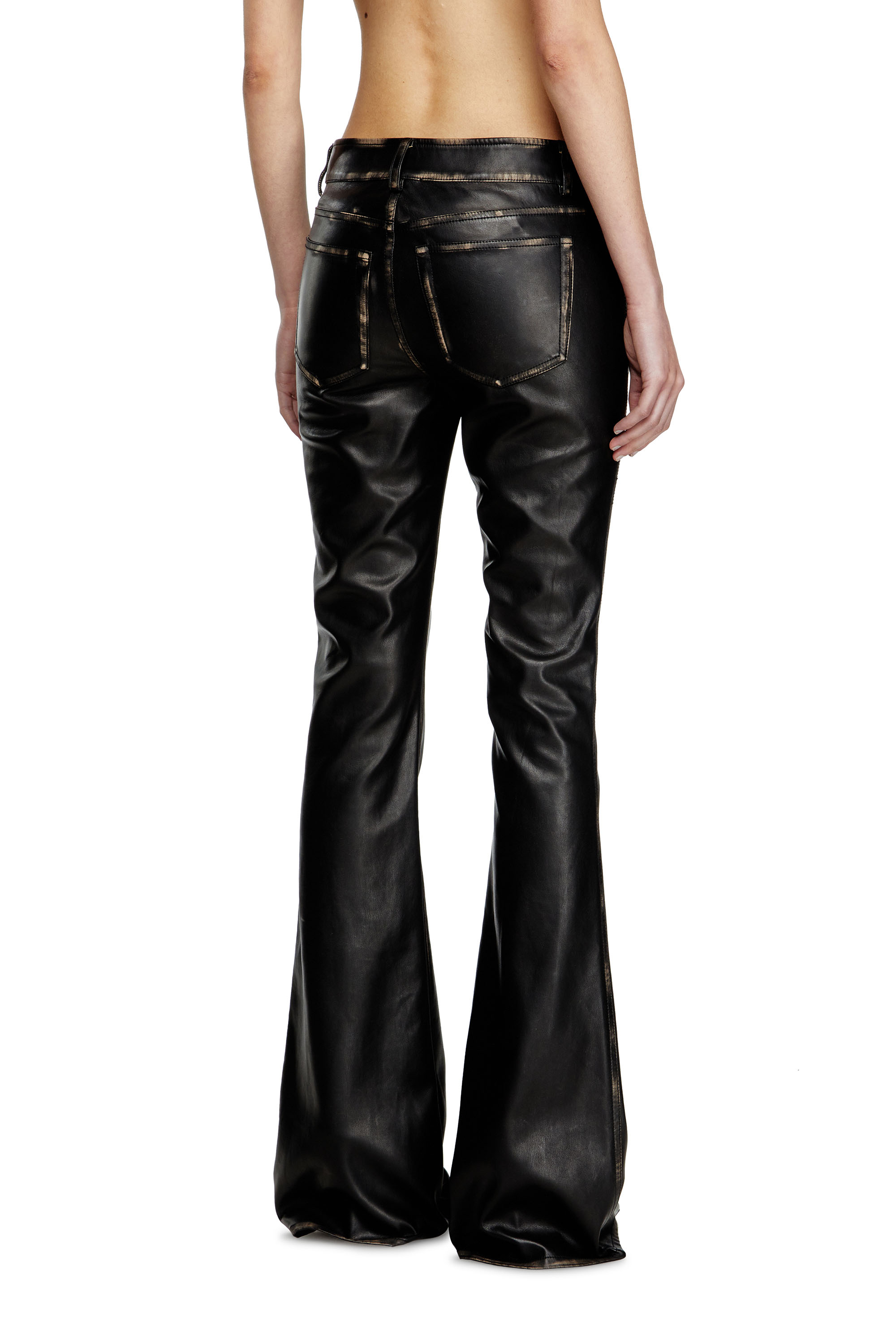 Diesel - P-STELLAR-Q1, Damen Five-Pocket-Hose aus Kunstleder in Schwarz - 4