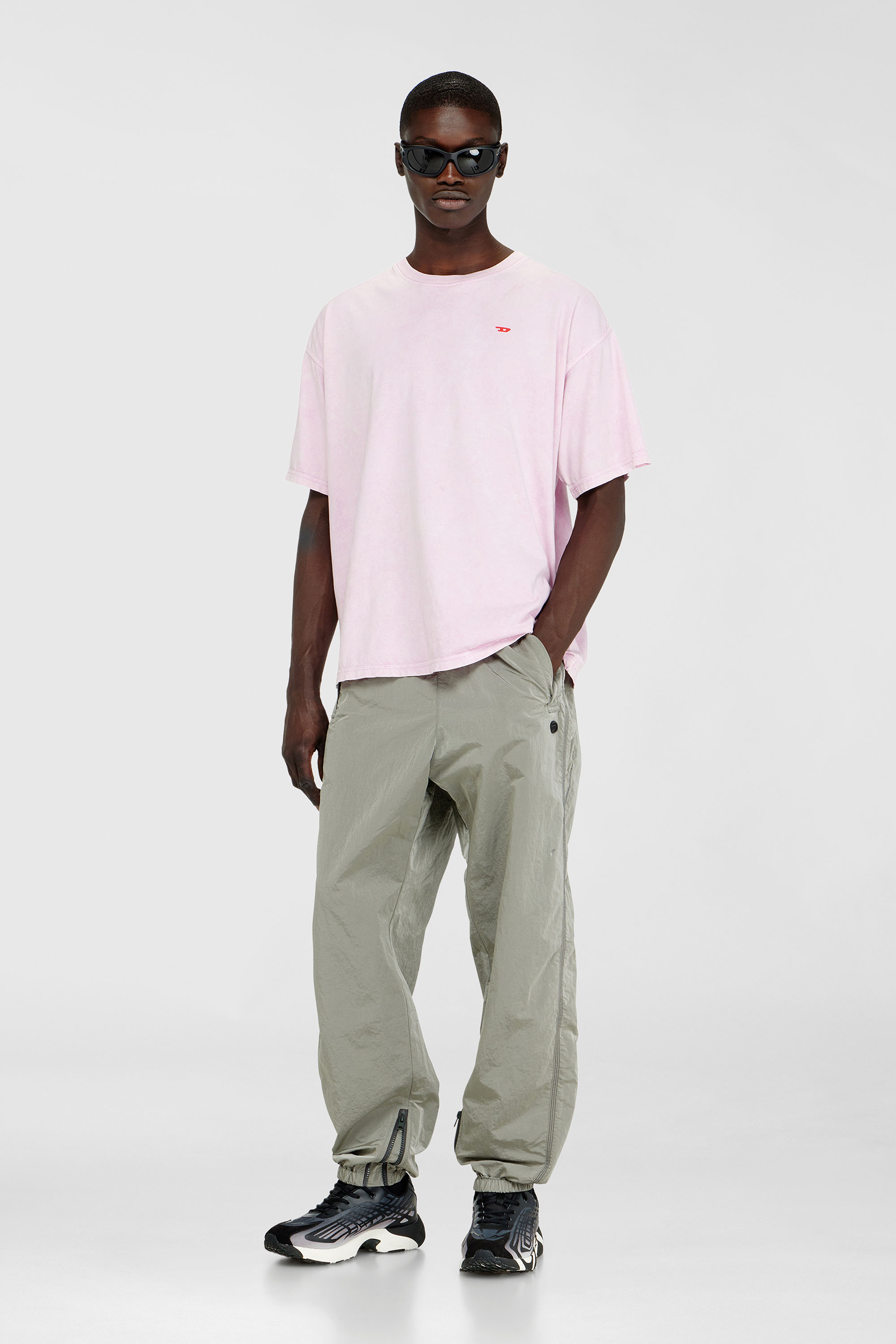 Diesel - T-BOXT-AA14, Man's Cotton T-shirt with treated effect in Pink - 1