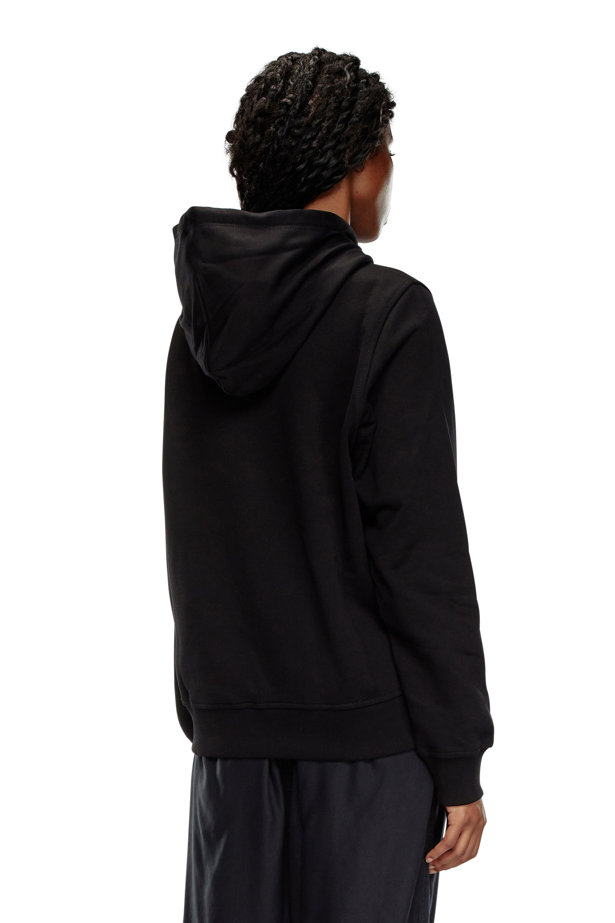 Diesel - S-GINN-HOOD-D, Damen Hoodie mit gesticktem D-Patch in Schwarz - 4