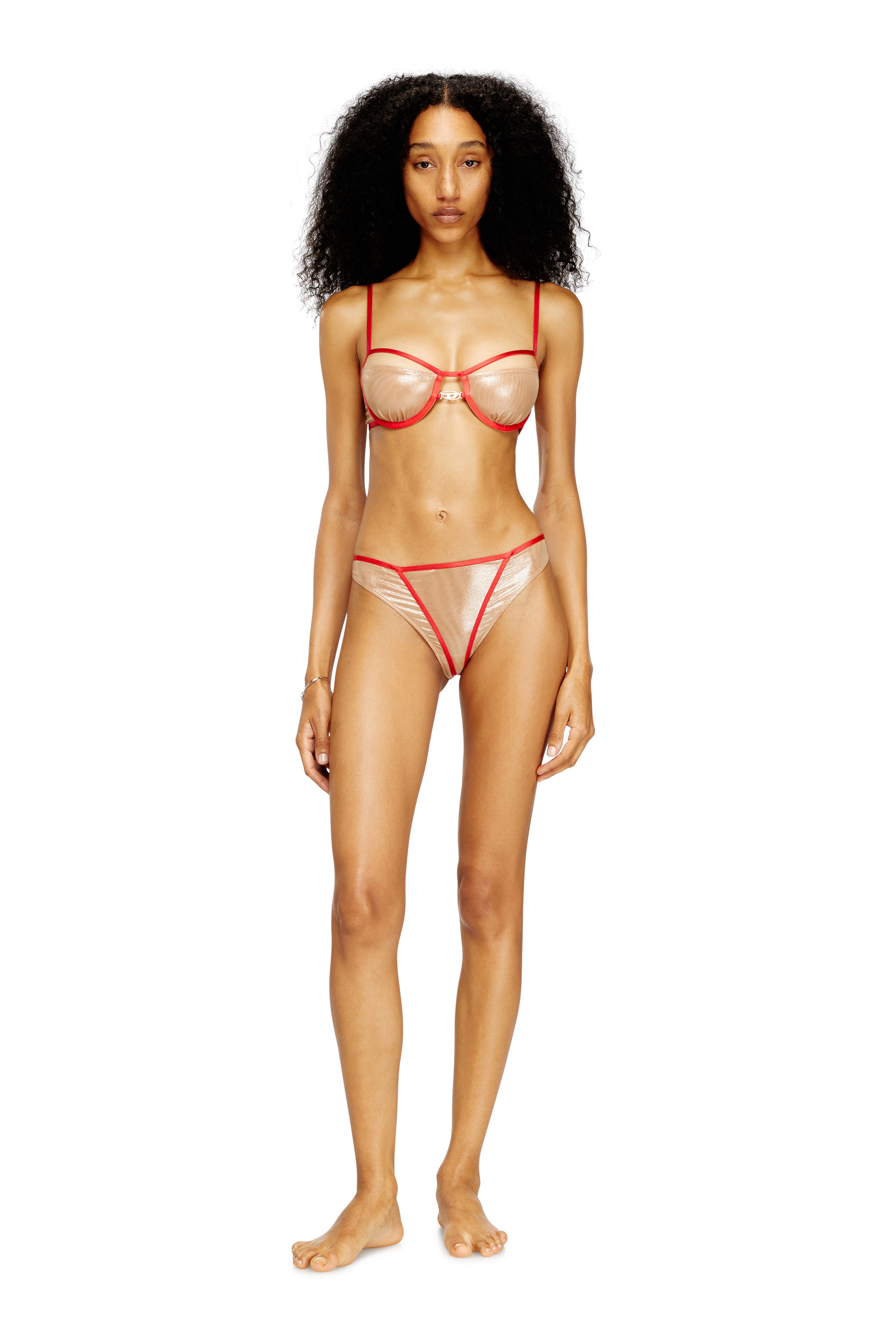 Diesel - JANIE-GFT, Damen Brasilianische Slips mit kontrastierenden Abschlüssen in Fleischfarben - 1