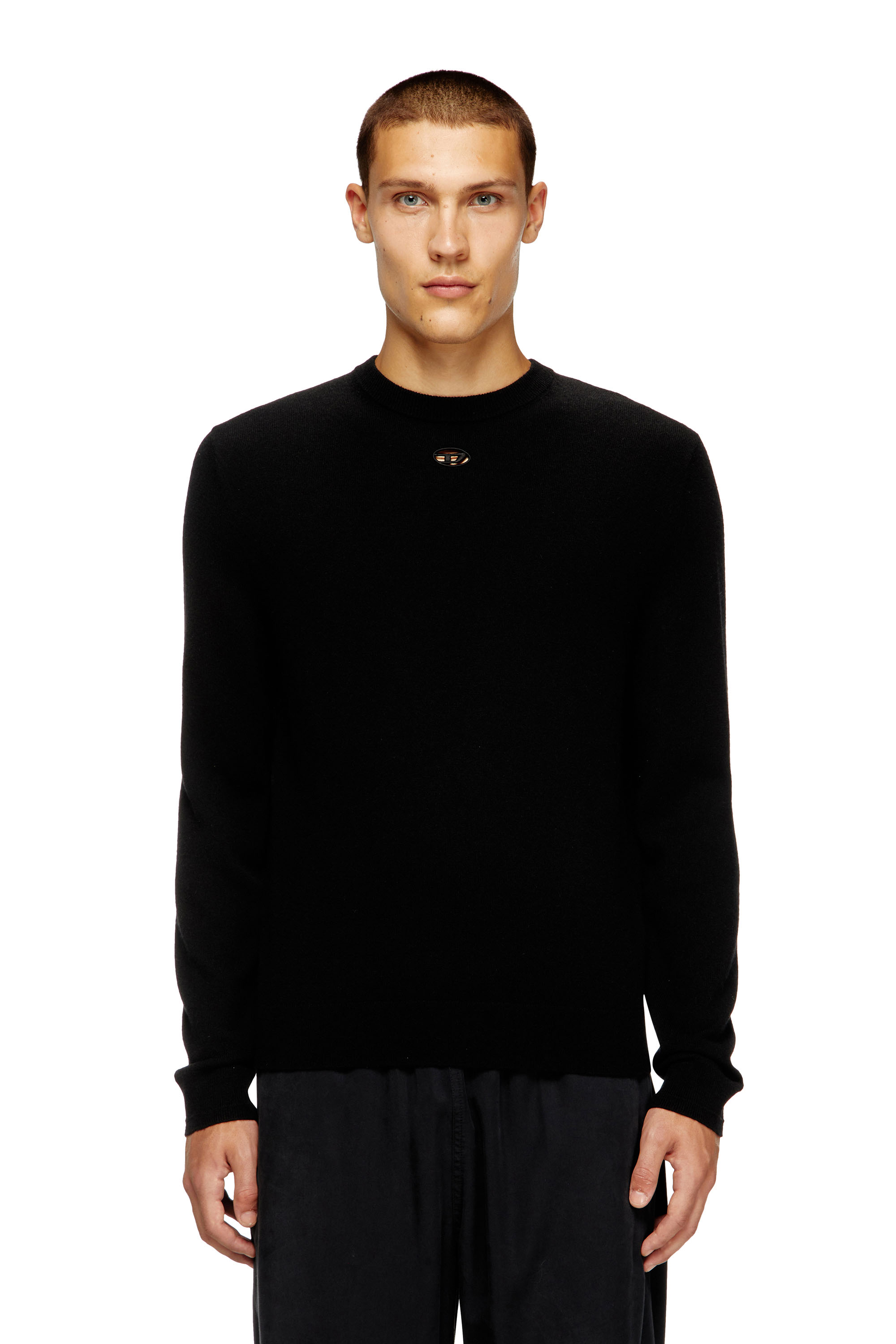 Diesel - K-VIERI, Man's Wool and cashmere jumper in Black - 3