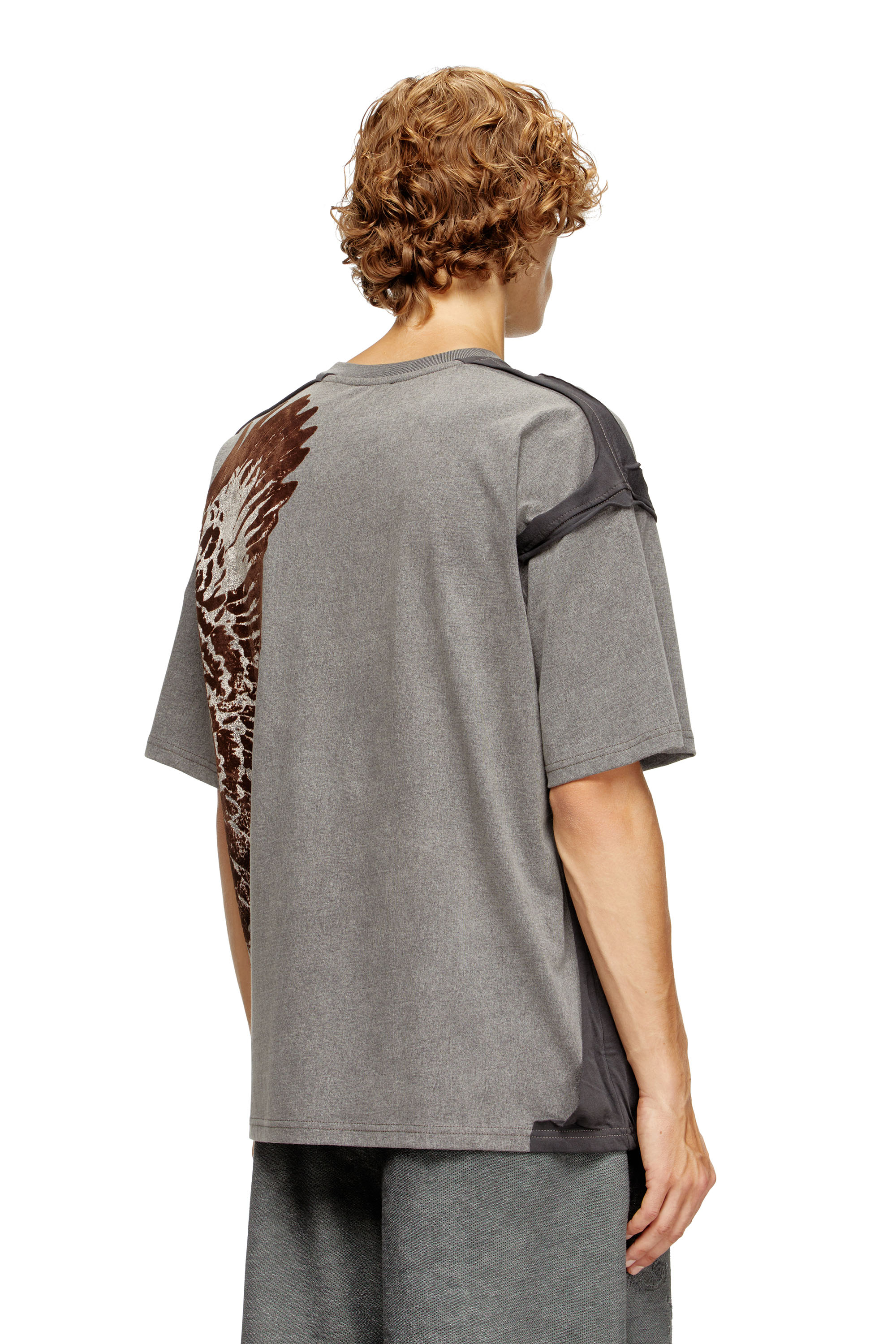 Diesel - T-BOXT-PEELOFF, Herren Peel-Off-T-Shirt mit Eagle-Print in Grau - 4