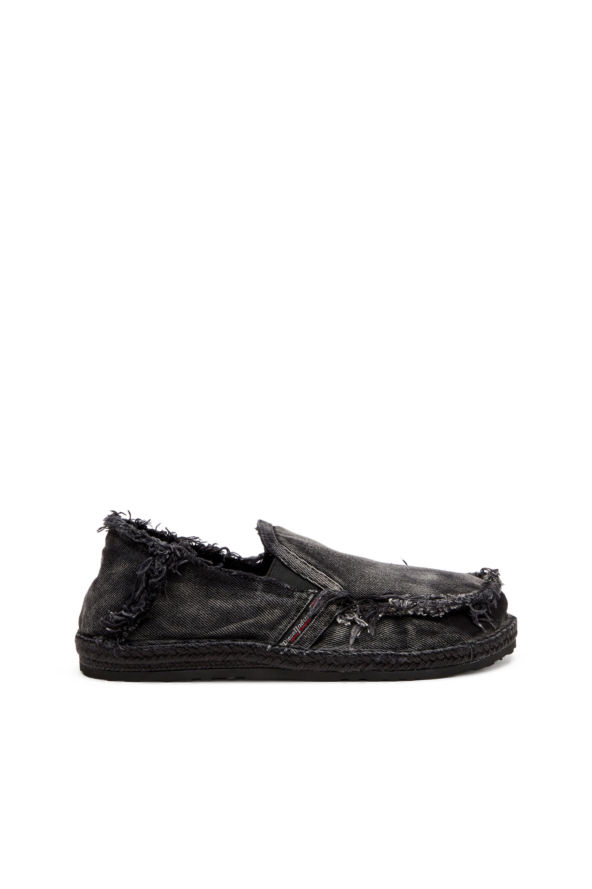 Diesel - D-LUKAS ESP, Herren Loafer-Espadrilles aus vielgetragenem Denim in Schwarz - 1