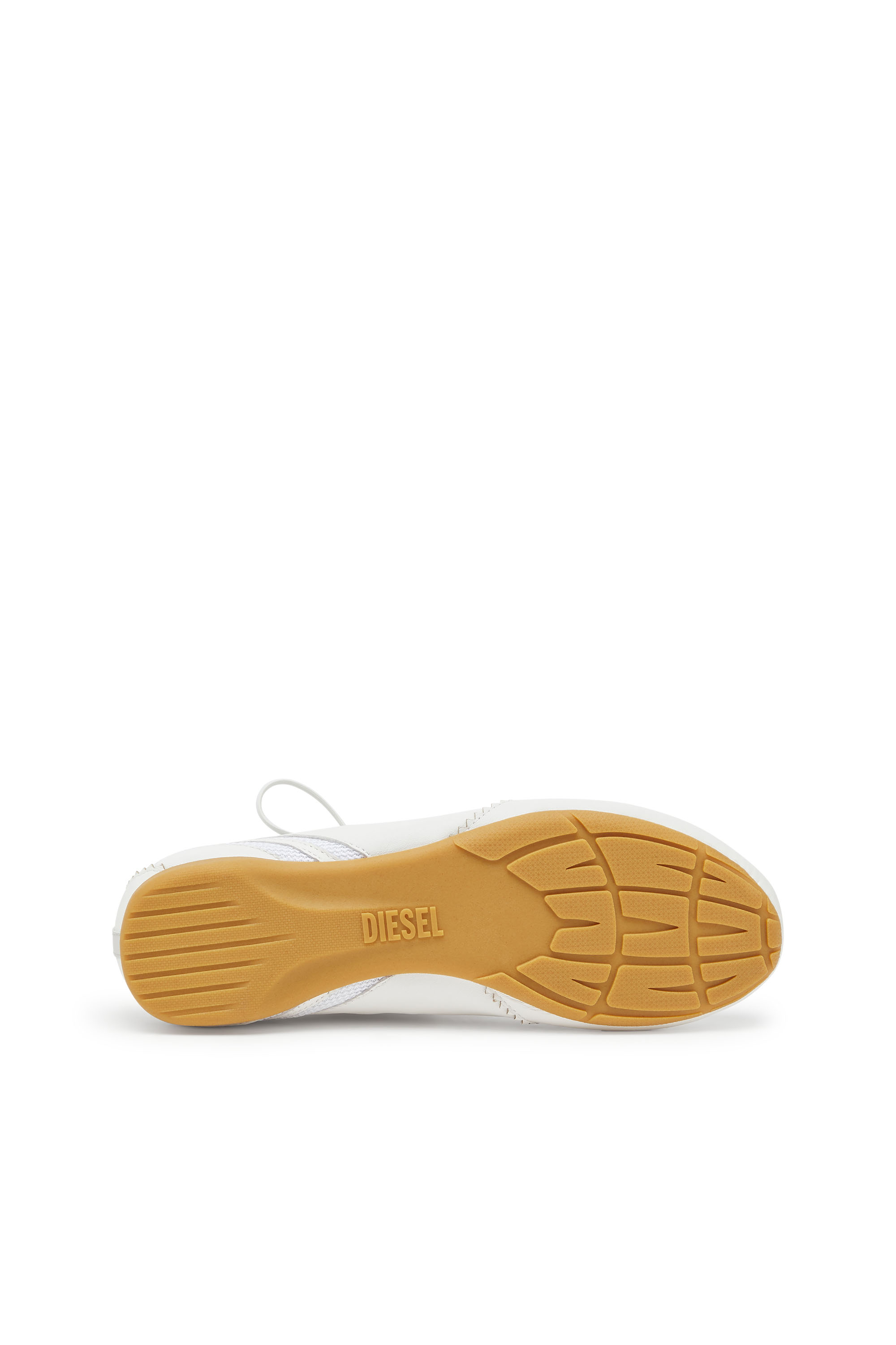 Diesel - D-MILE BALLERINA LACE UP W, Damen D-Mile-Ballerinaschnürschuhe aus Leder und Mesh in Weiß - 4