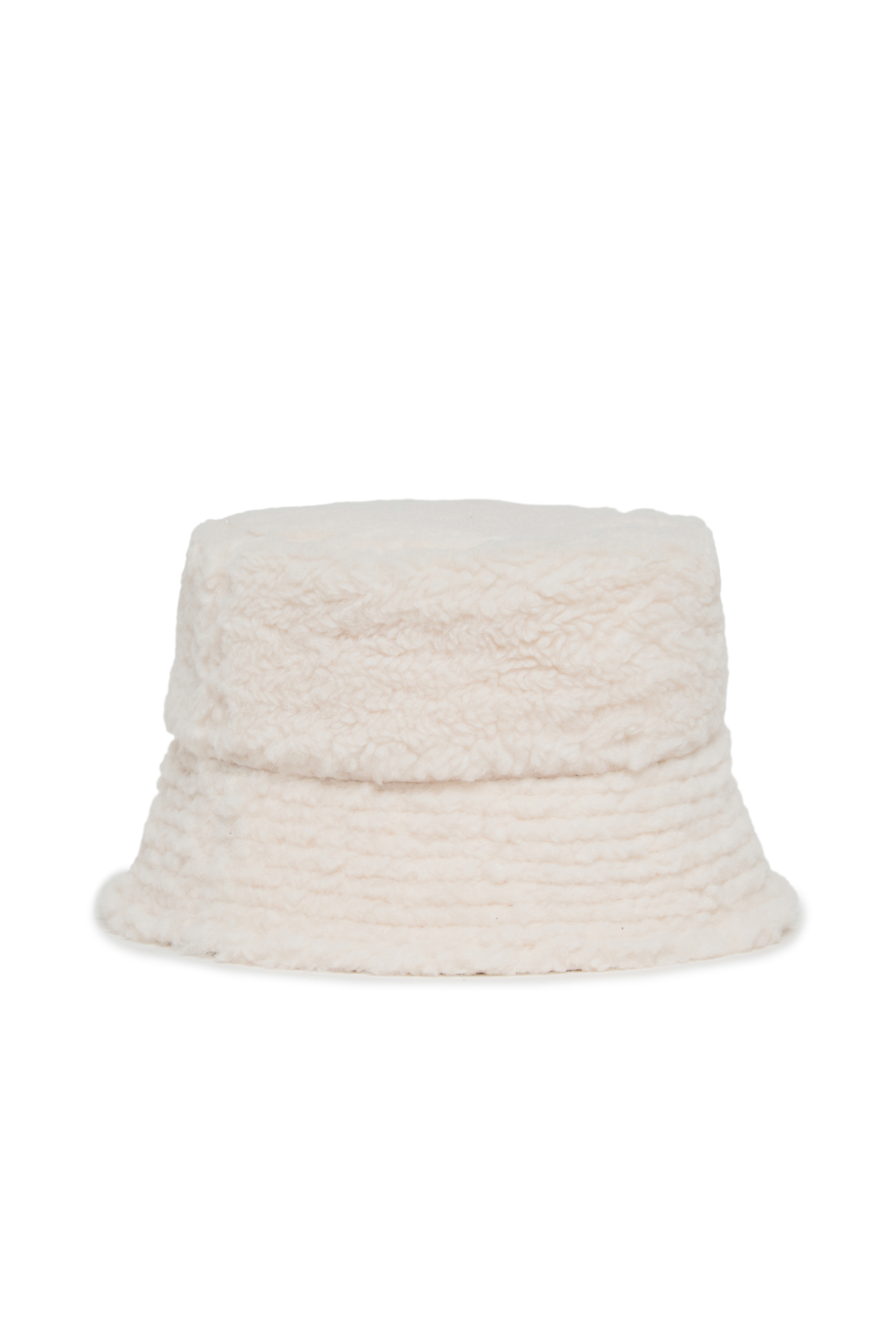 Diesel - FBONT, Unisex Bucket Hat aus weichem Pl&uuml;schstoff in Wei&szlig; - 2