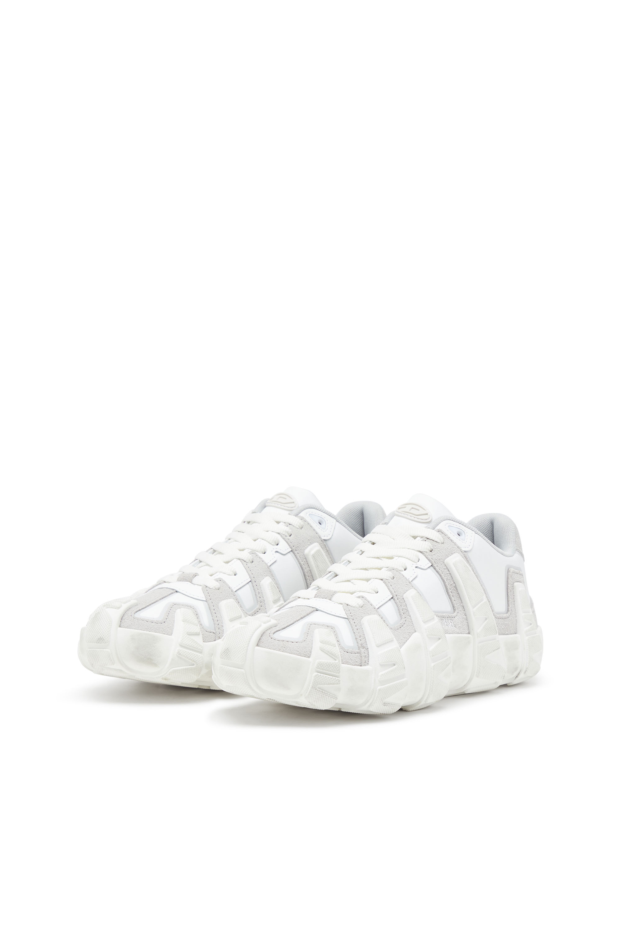 Diesel - S-D-GRIFFE LOW, Herren S-D-Griffe - Turnschuhe aus Nylon in Weiss/Grau - 9