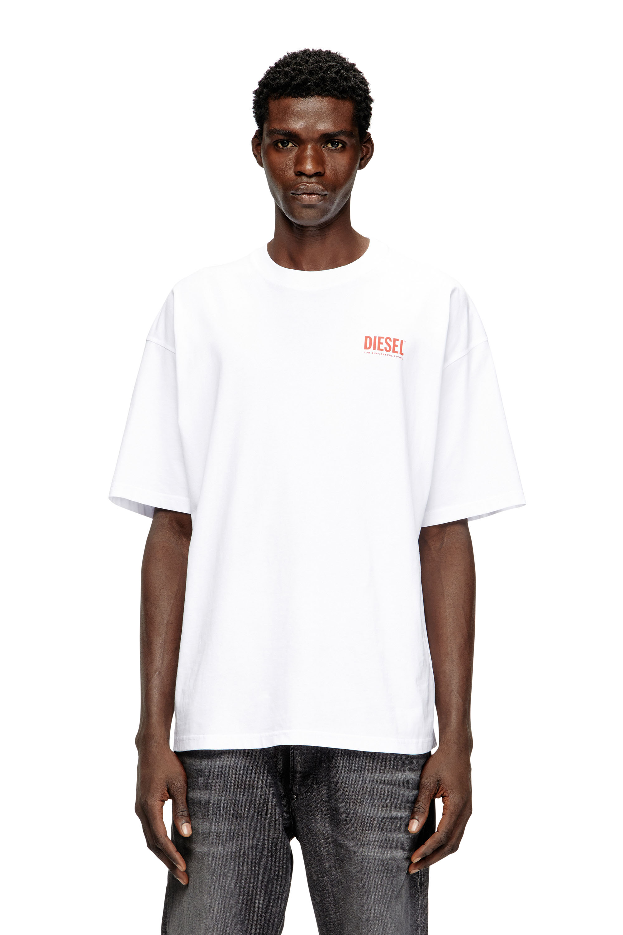 Diesel - T-BOXT-BISK, Herren Cotton T-shirt with Diesel Biscotto print in Weiß - 1