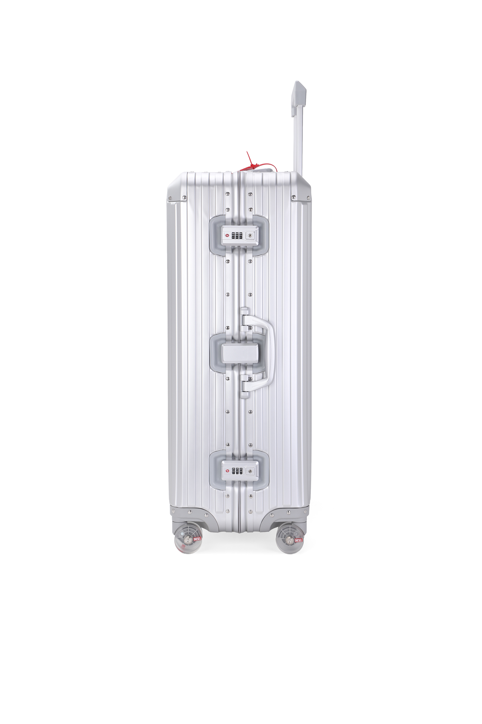 Diesel - DIESEL ALUMINUM TROLLEY- DSL002, Unisex Koffer aus Aluminium Gr&ouml;&szlig;e L in Silber - 4