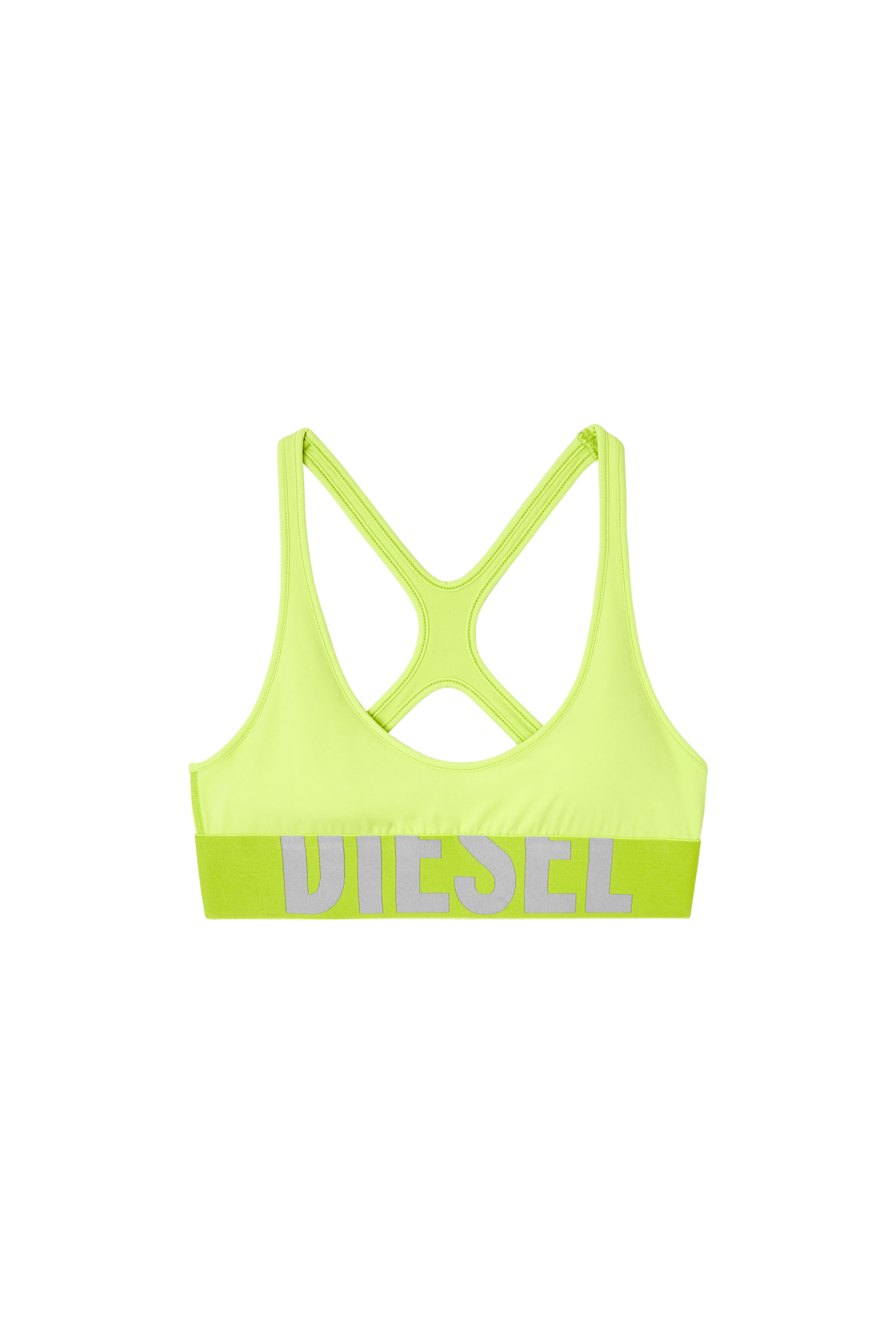 Diesel - ALLISON-D-POP, Damen Sport-BH aus Mikrofaser mit Cut-off-Logo in Neongrün - 2