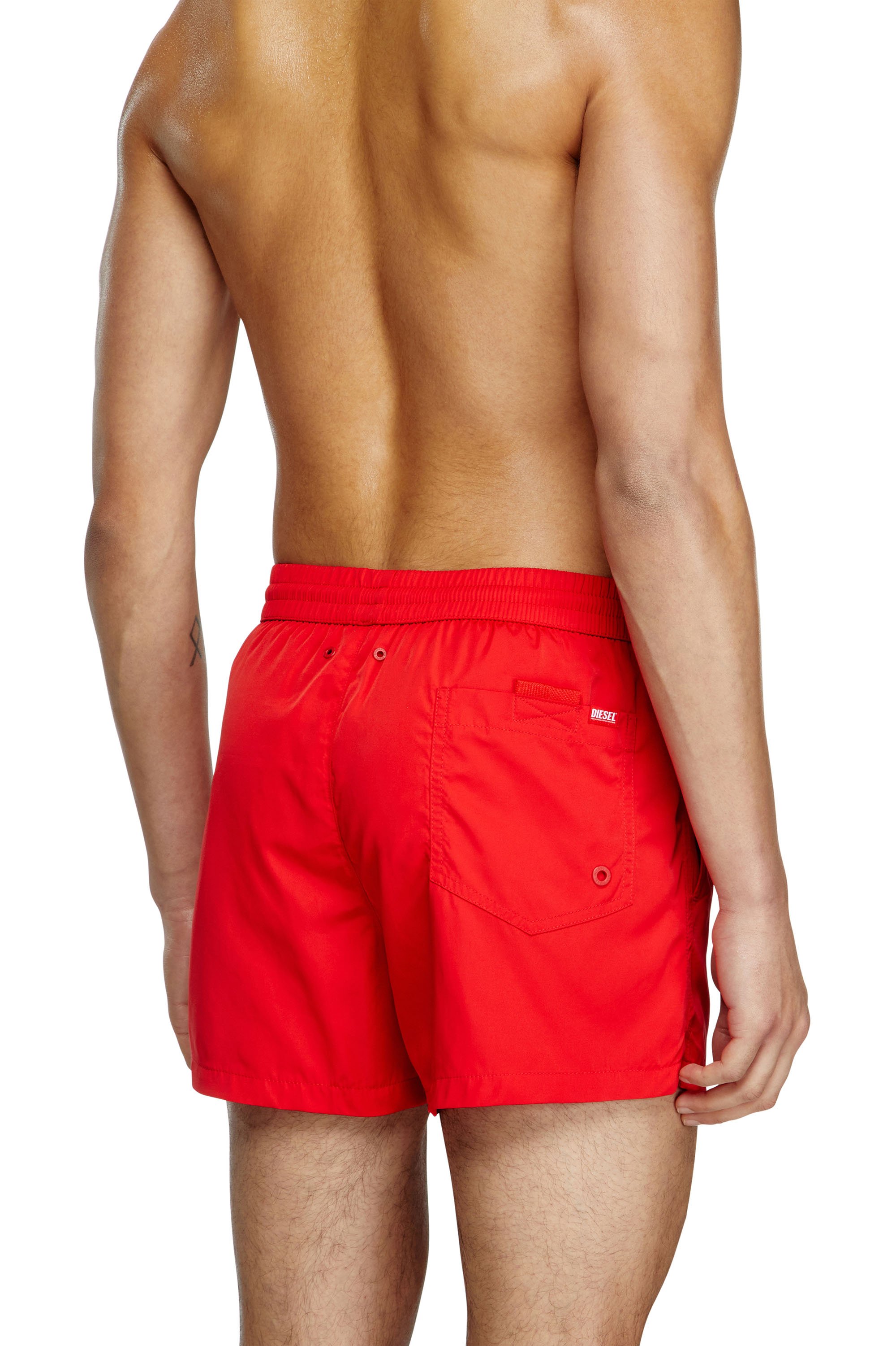 Diesel - MARIO-34-D-CORE, Herren Badeshorts mit Logo-Print in Rot/Weiss - 3