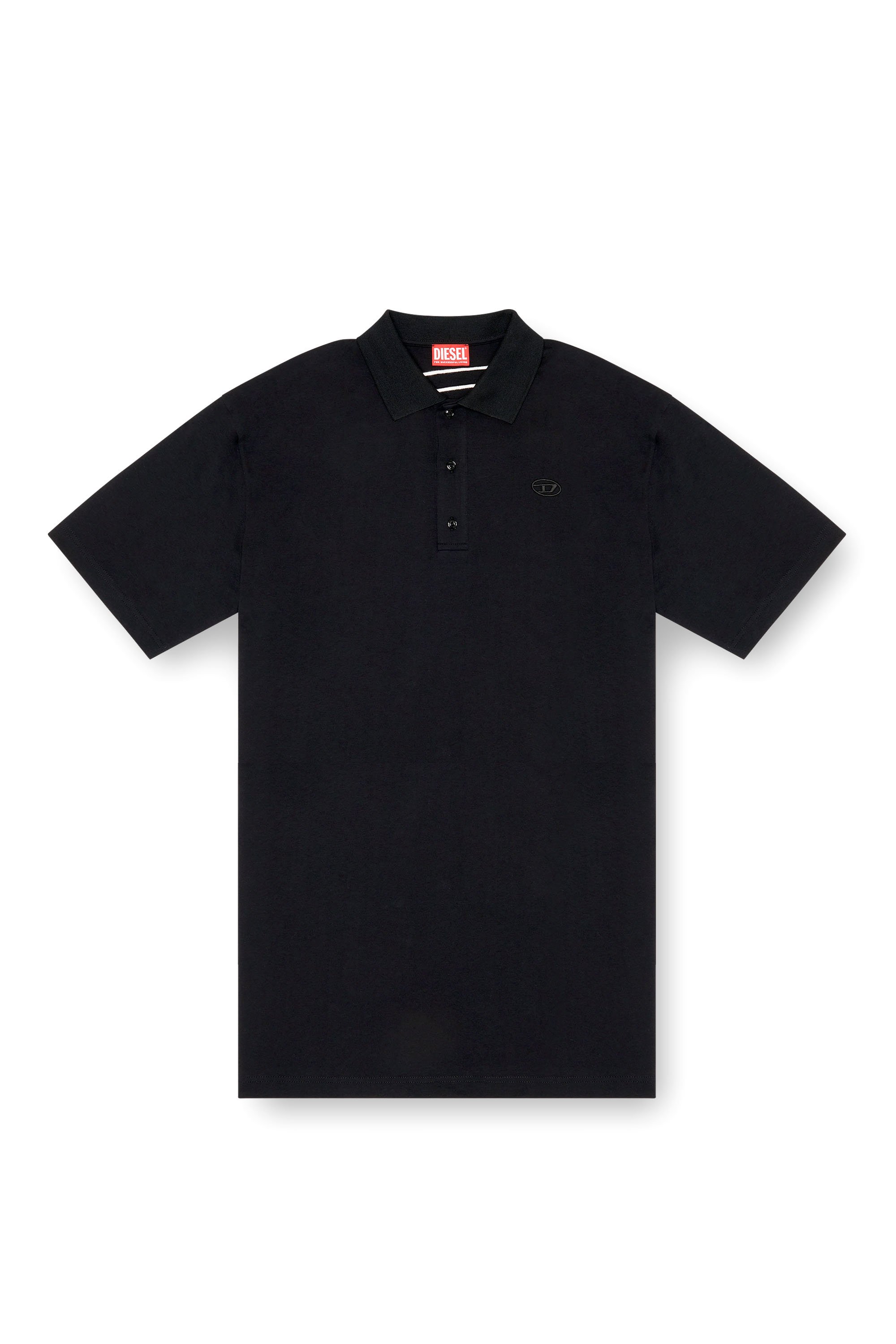 Diesel - T-VORT-MEGOVAL-D, Herren Poloshirt mit großer Oval D-Stickerei in Schwarz - 4