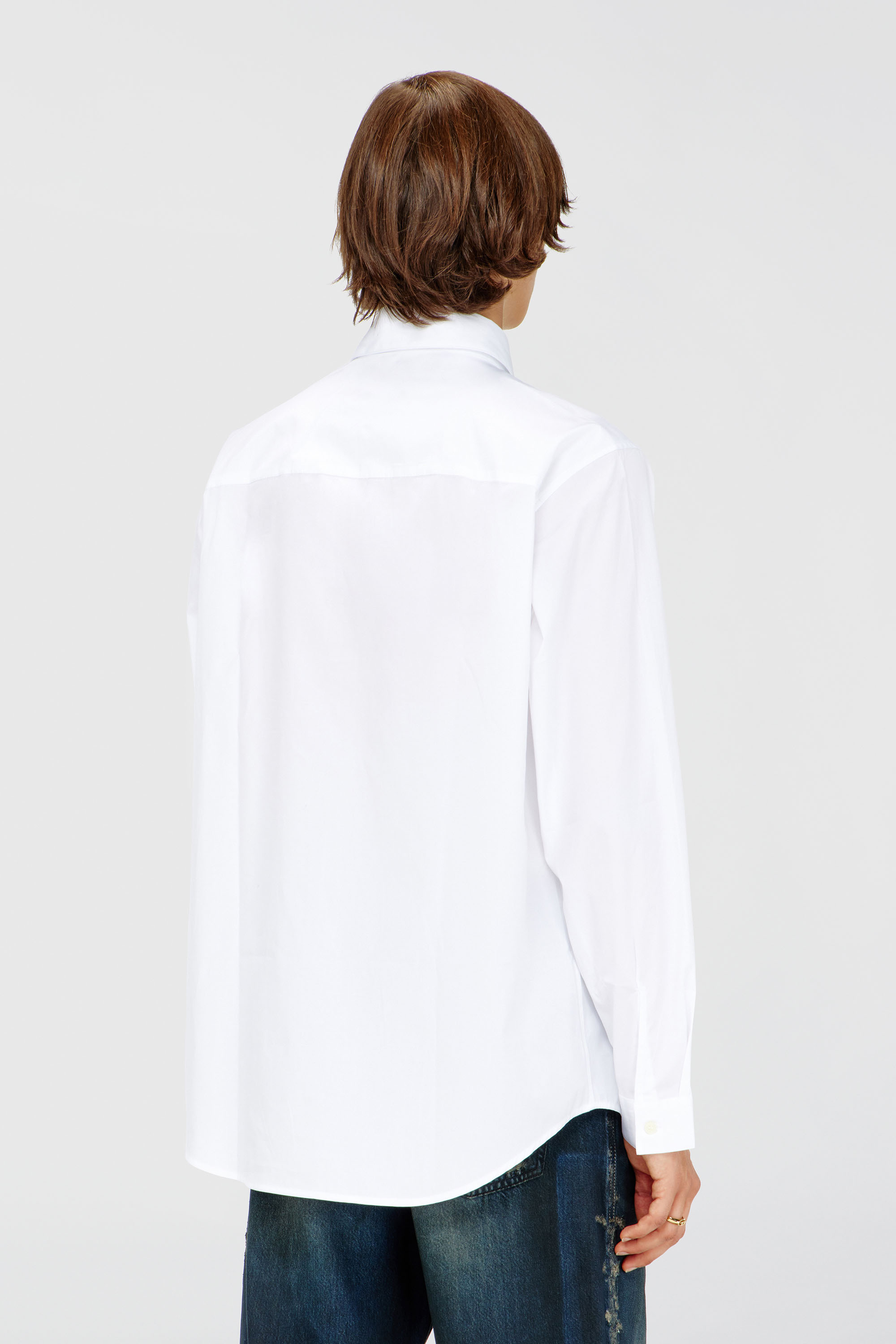 Diesel - S-SIMPLY-GSBH, Herren Stretch-Popeline-Hemd mit Stickerei in Wei&szlig; - 4