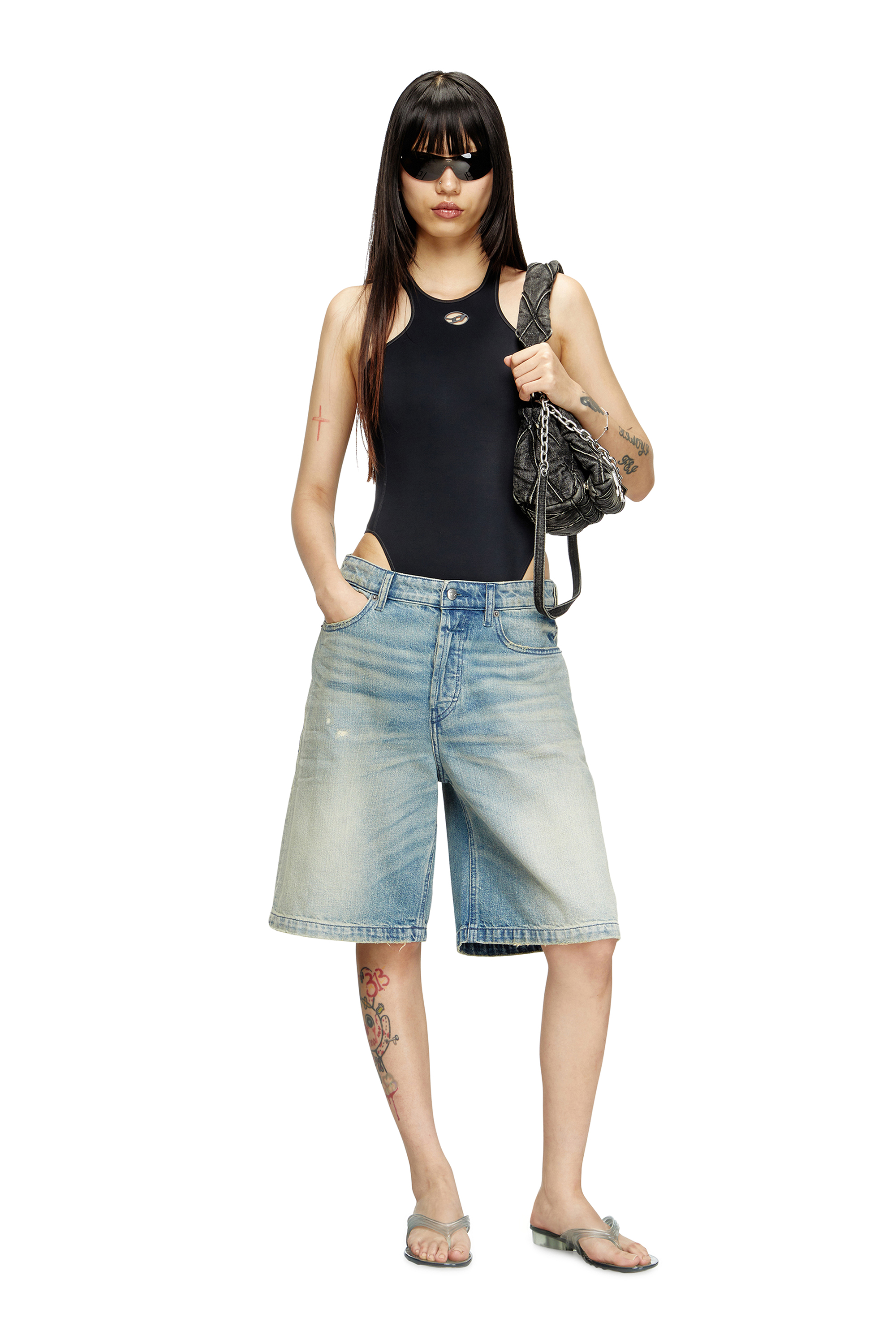 Diesel - MELISSA QUANTUM THONG, Damen Künstlerisch gestaltete Flip-Flops aus Melflex® in Hellgrau - 7