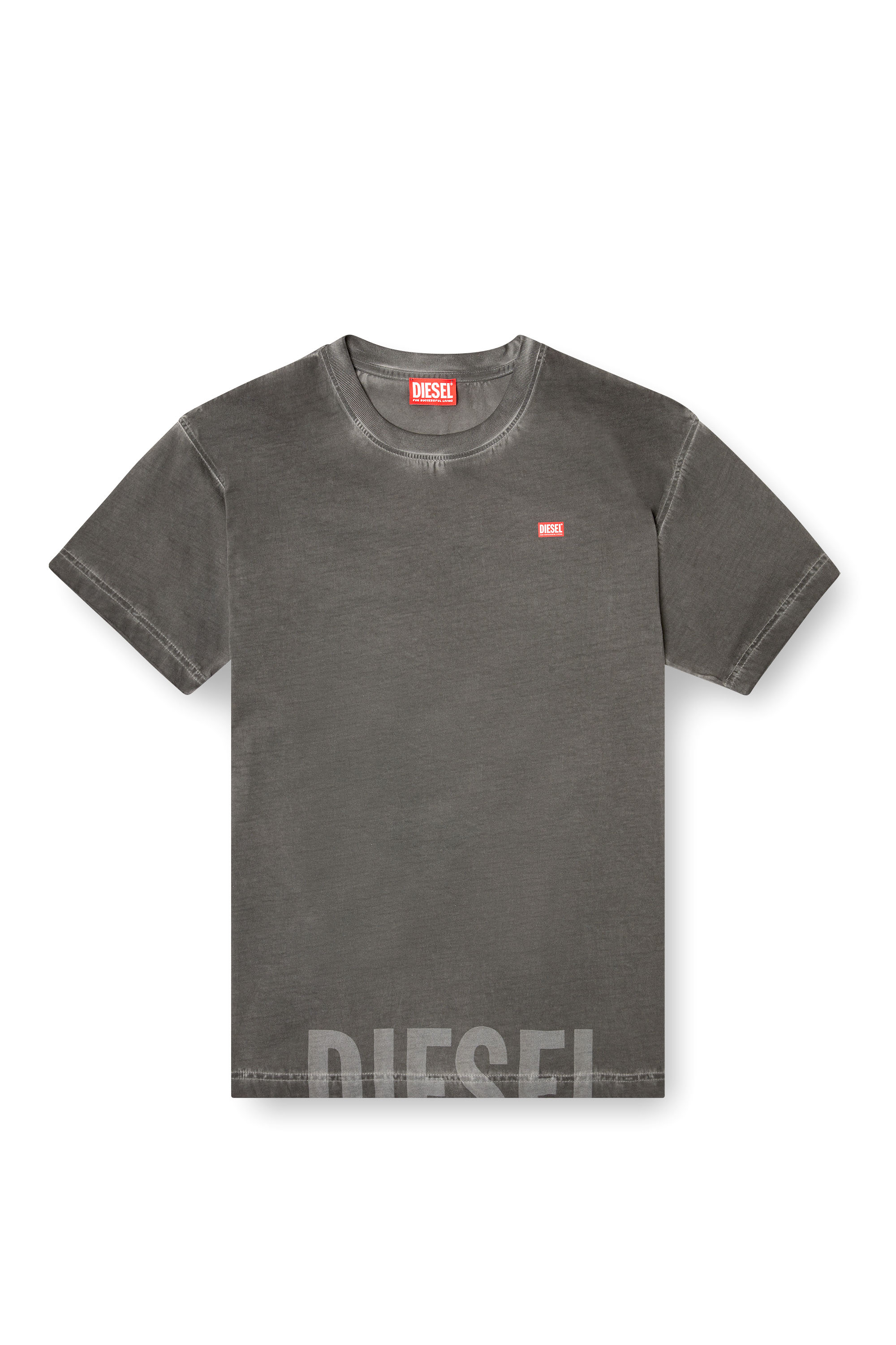Diesel - T-NORM-T7, Herren T-Shirt aus Baumwolle mit Rundhalsausschnitt und Druck in Grau - 3